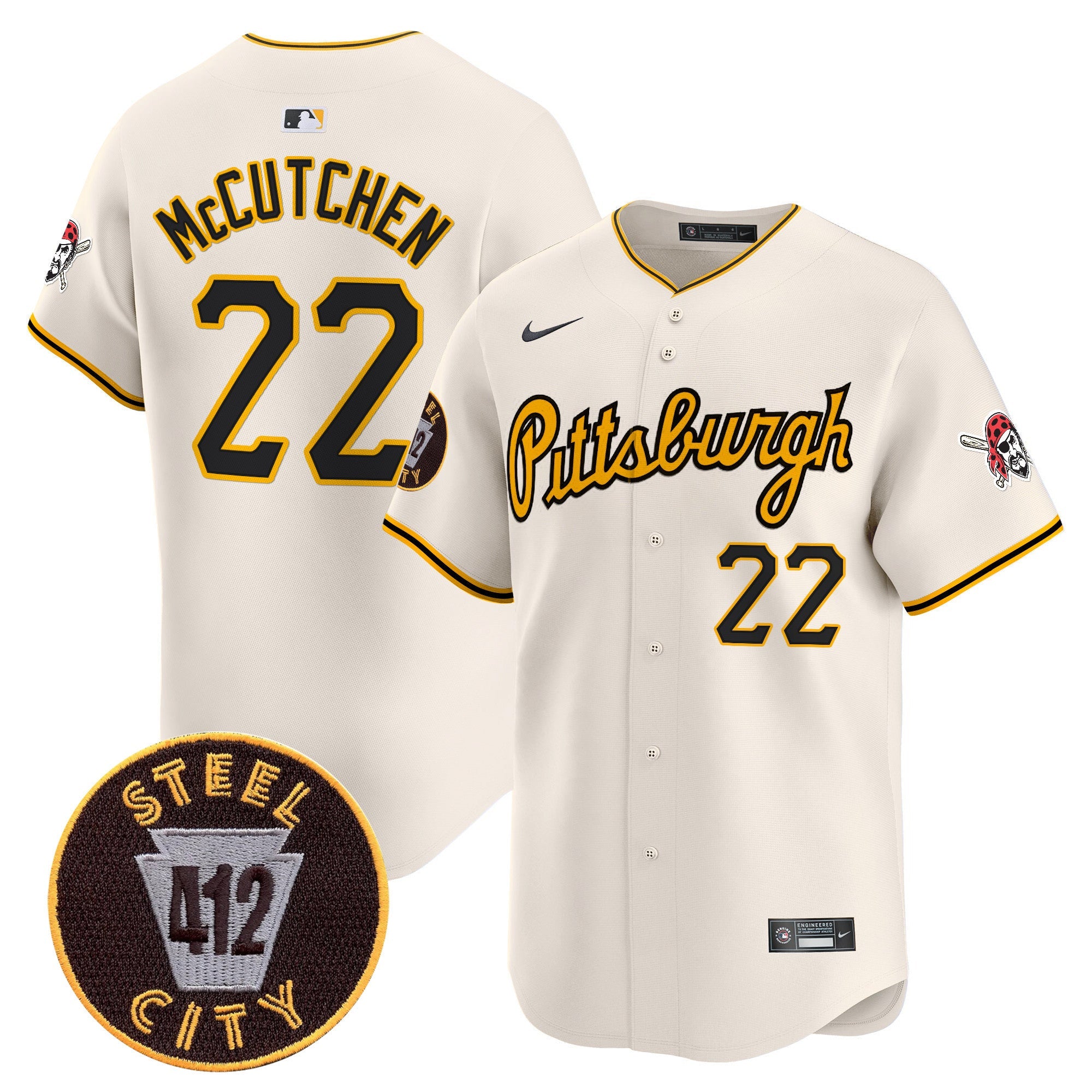 Men’s Pittsburgh 412 Patch Vapor Premier Limited Jersey V4