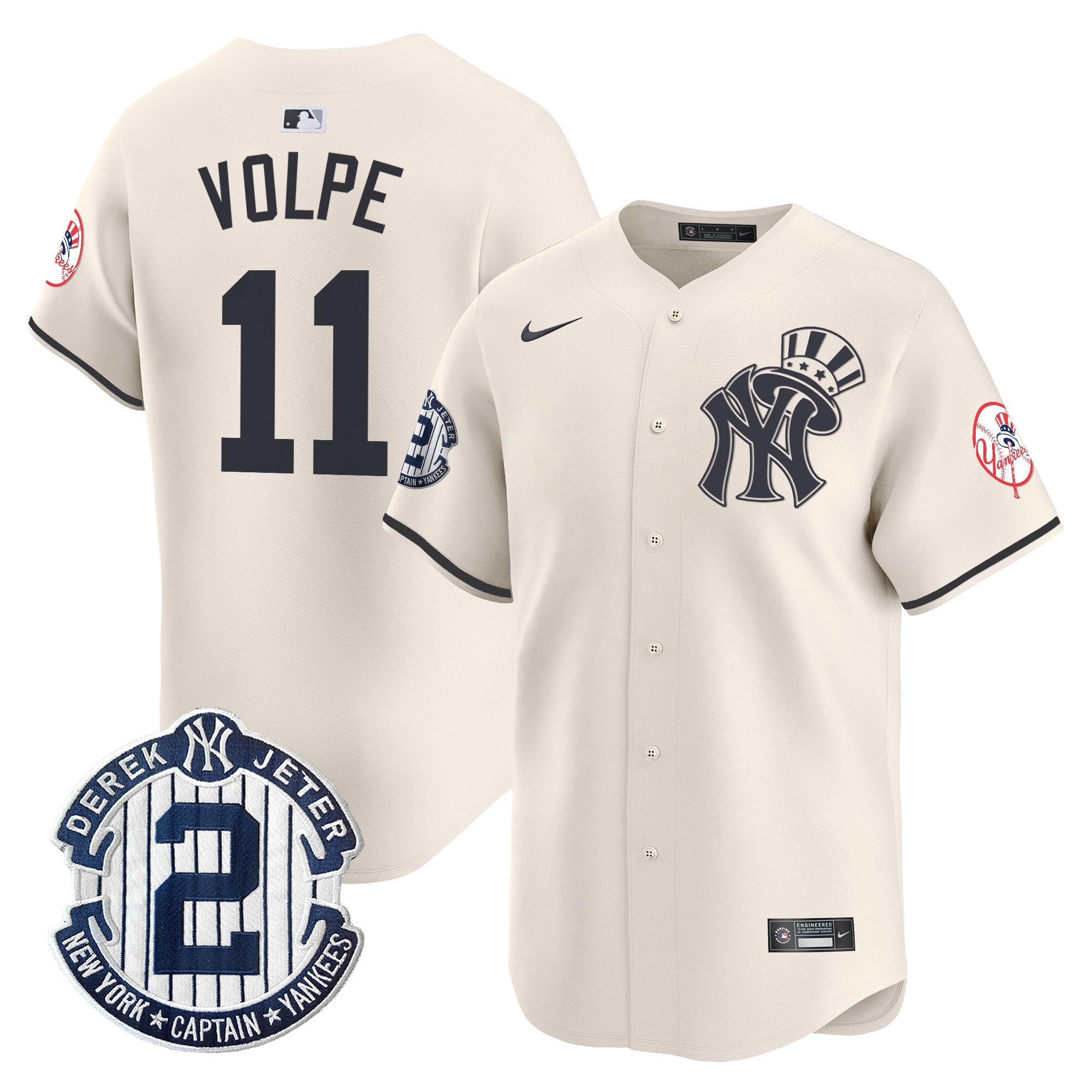 Men’s New York Derek Jeter Patch Vapor Premier Limited Jersey V2