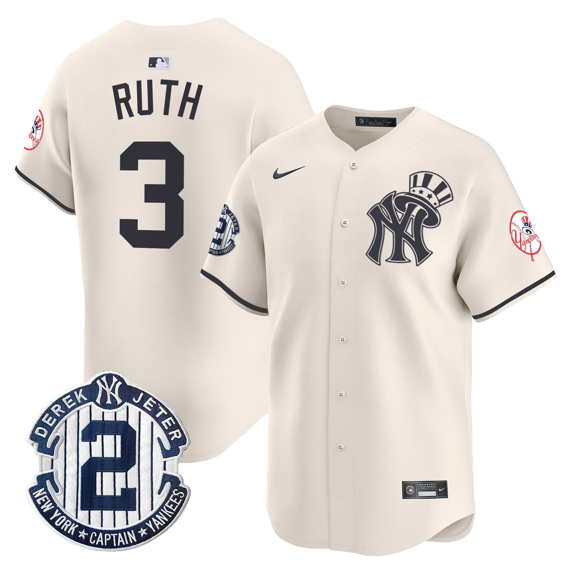 Men’s New York Derek Jeter Patch Vapor Premier Limited Jersey V2