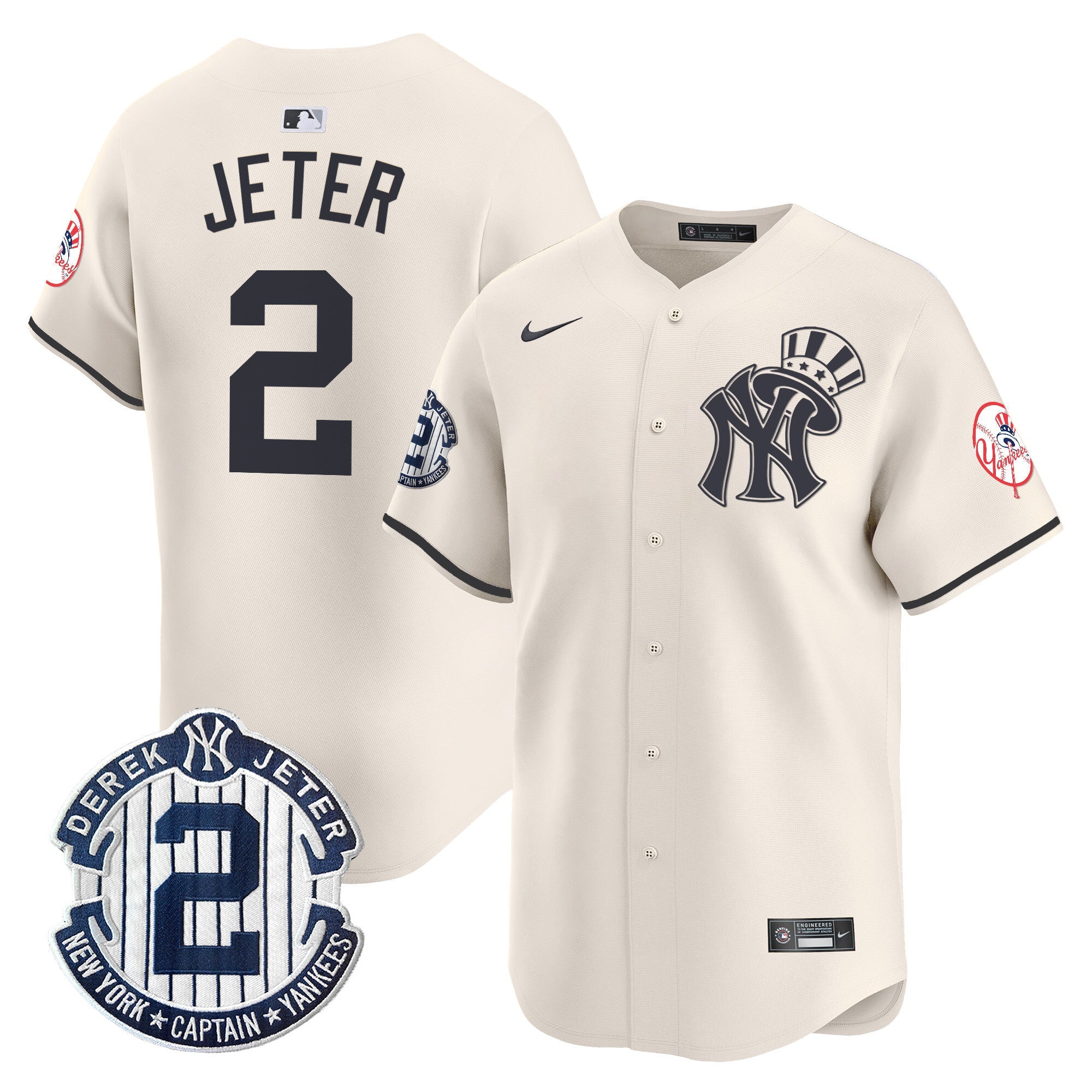 Men’s New York Derek Jeter Patch Vapor Premier Limited Jersey V2