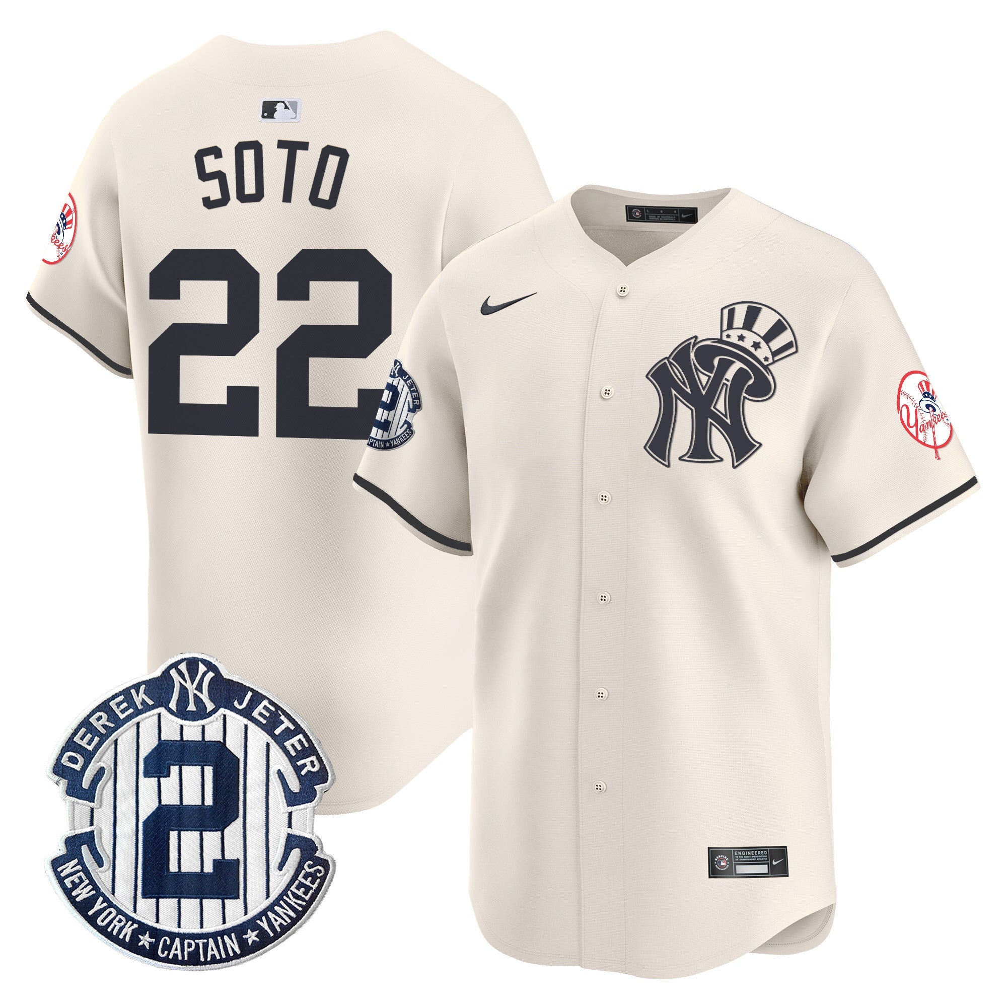Men’s New York Derek Jeter Patch Vapor Premier Limited Jersey V2