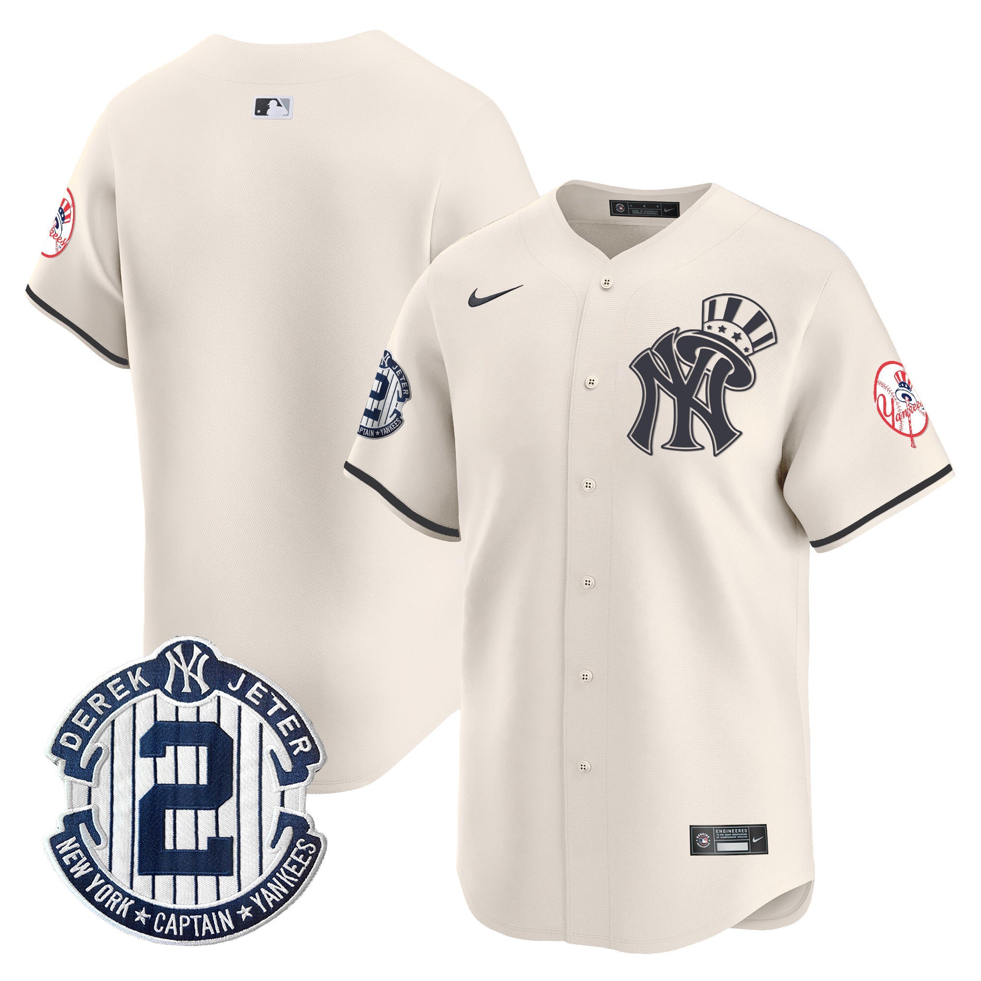 Men’s New York Derek Jeter Patch Vapor Premier Limited Jersey V2