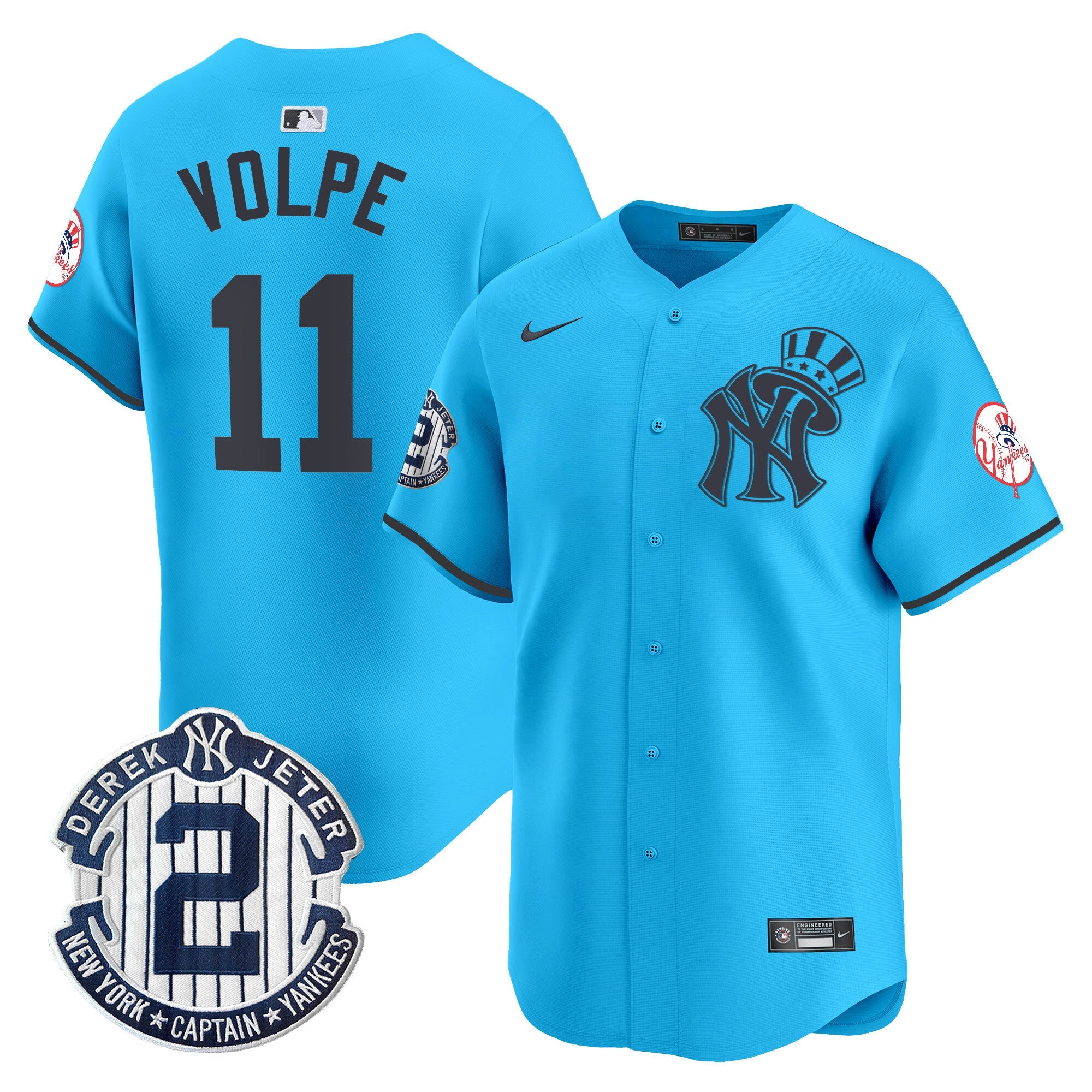 Men’s New York Derek Jeter Patch Vapor Premier Limited Jersey V2