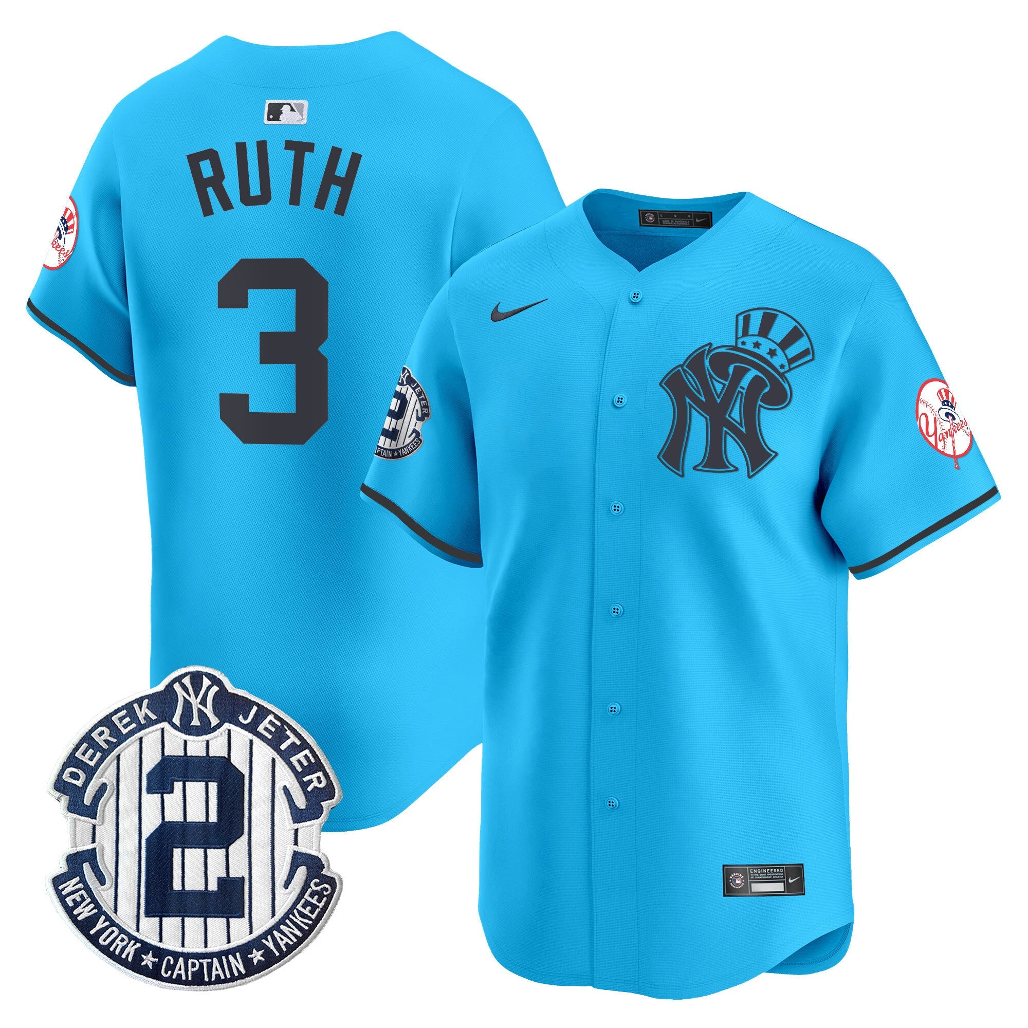 Men’s New York Derek Jeter Patch Vapor Premier Limited Jersey V2