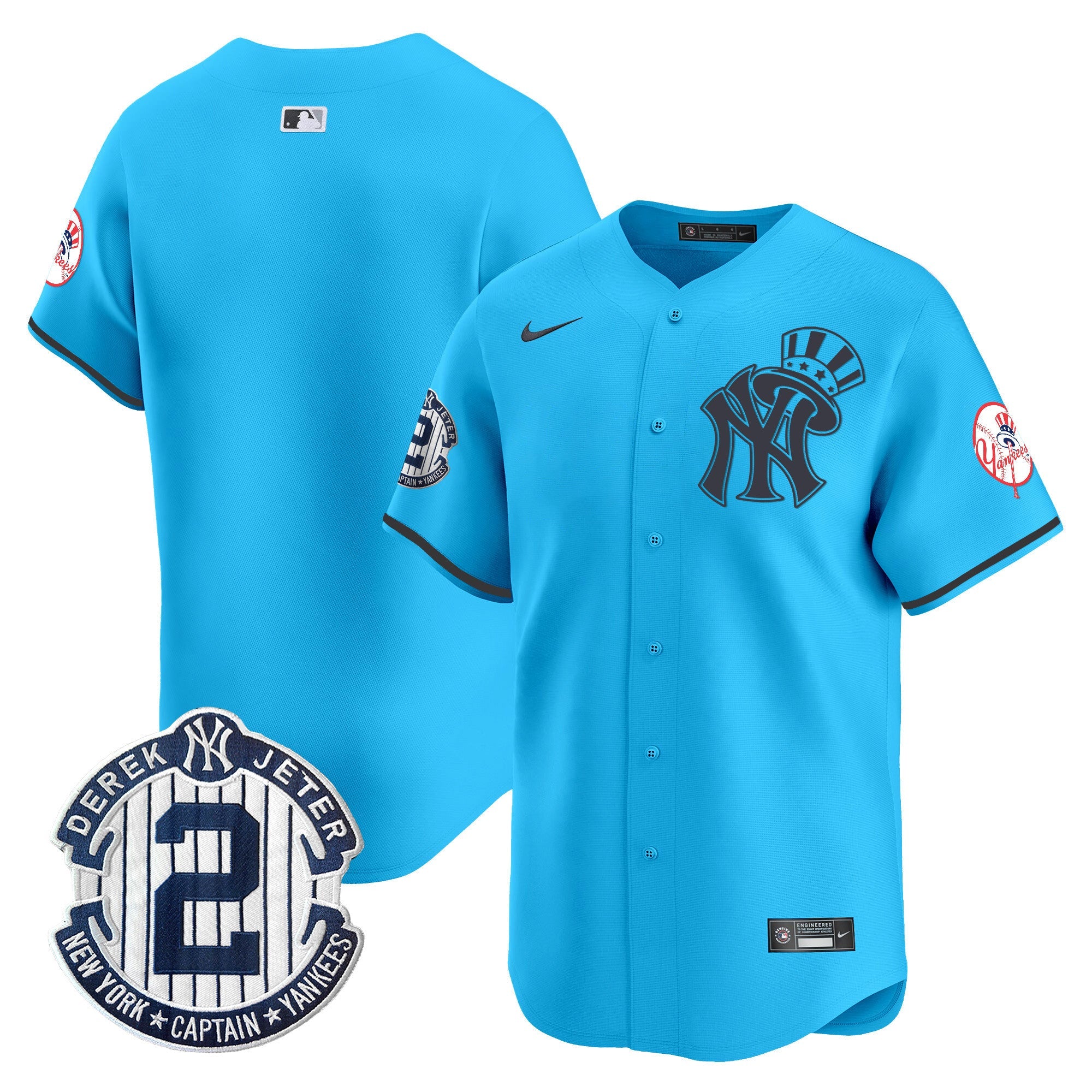 Men’s New York Derek Jeter Patch Vapor Premier Limited Jersey V2