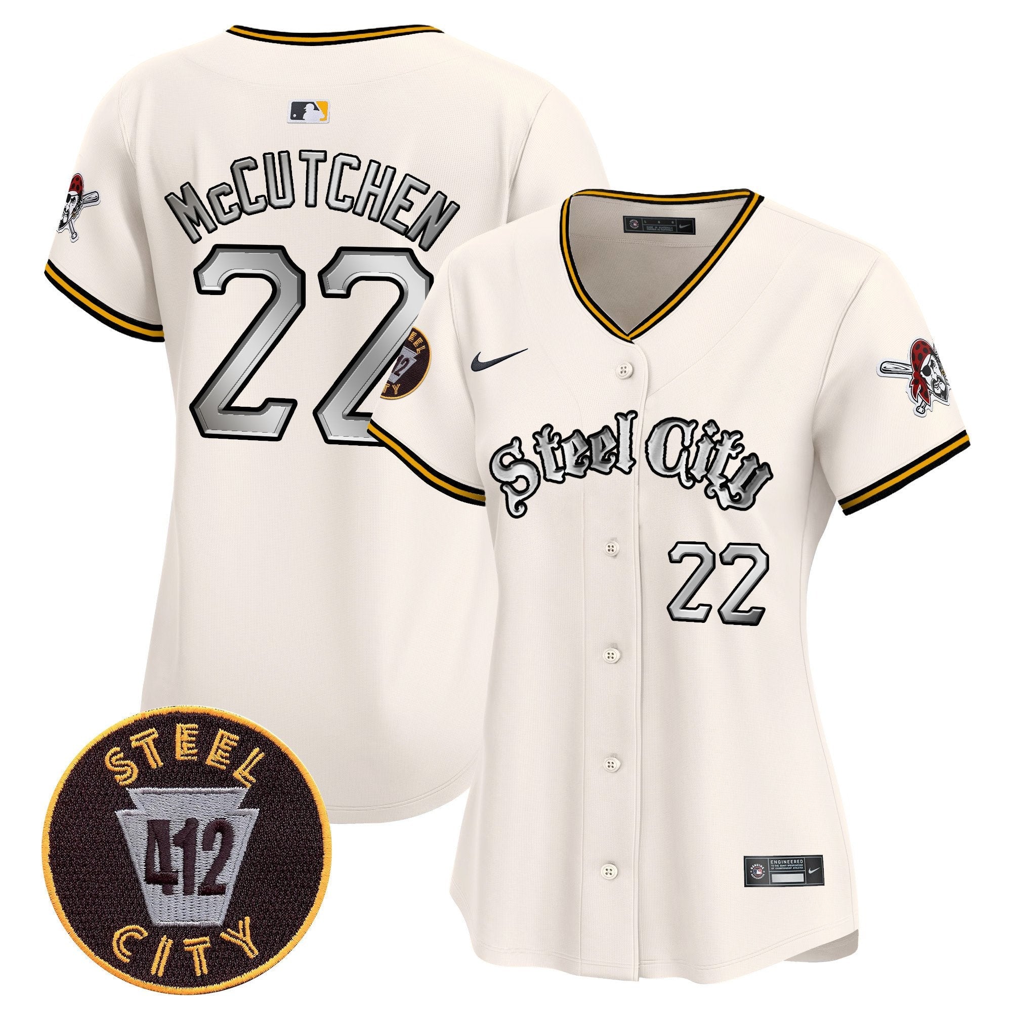 Women’s Pittsburgh 412 Patch Vapor Premier Limited Jersey V2