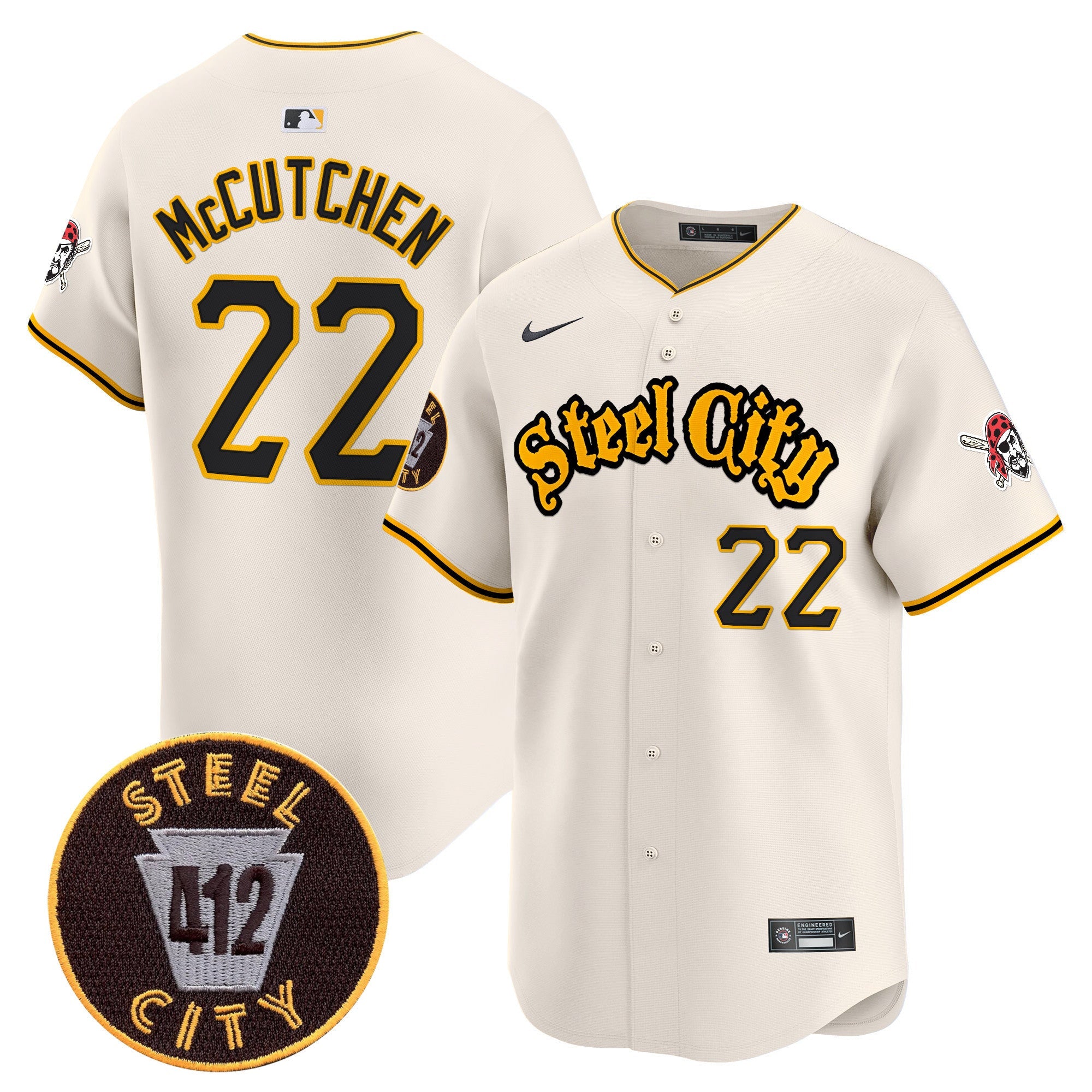 Men’s Pittsburgh 412 Patch Vapor Premier Limited Jersey V5