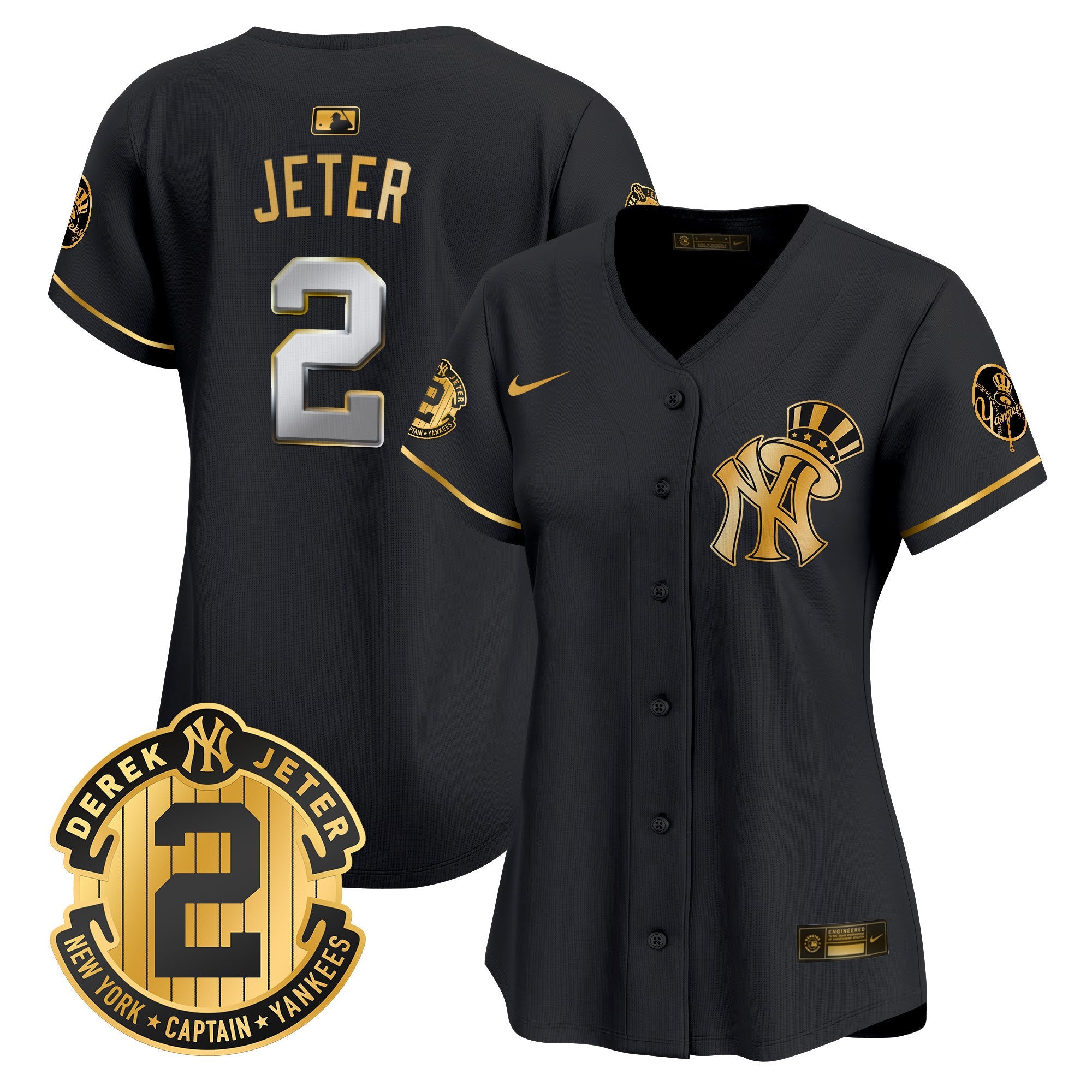 Women’s New York Derek Jeter Patch Vapor Premier Limited Jersey V2