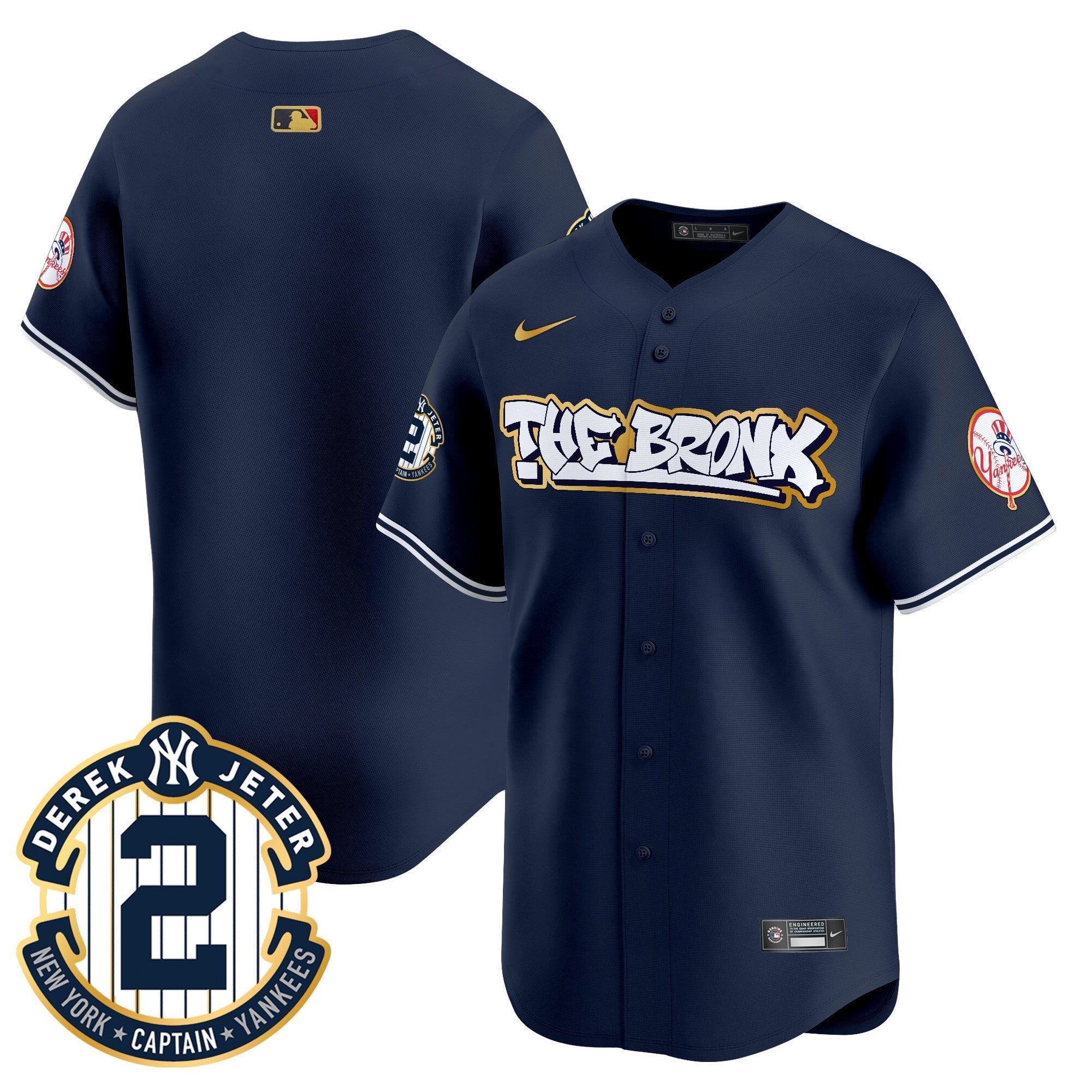 Men’s New York The Bronx Graffiti Gold Trim Vapor Premier Limited Jersey