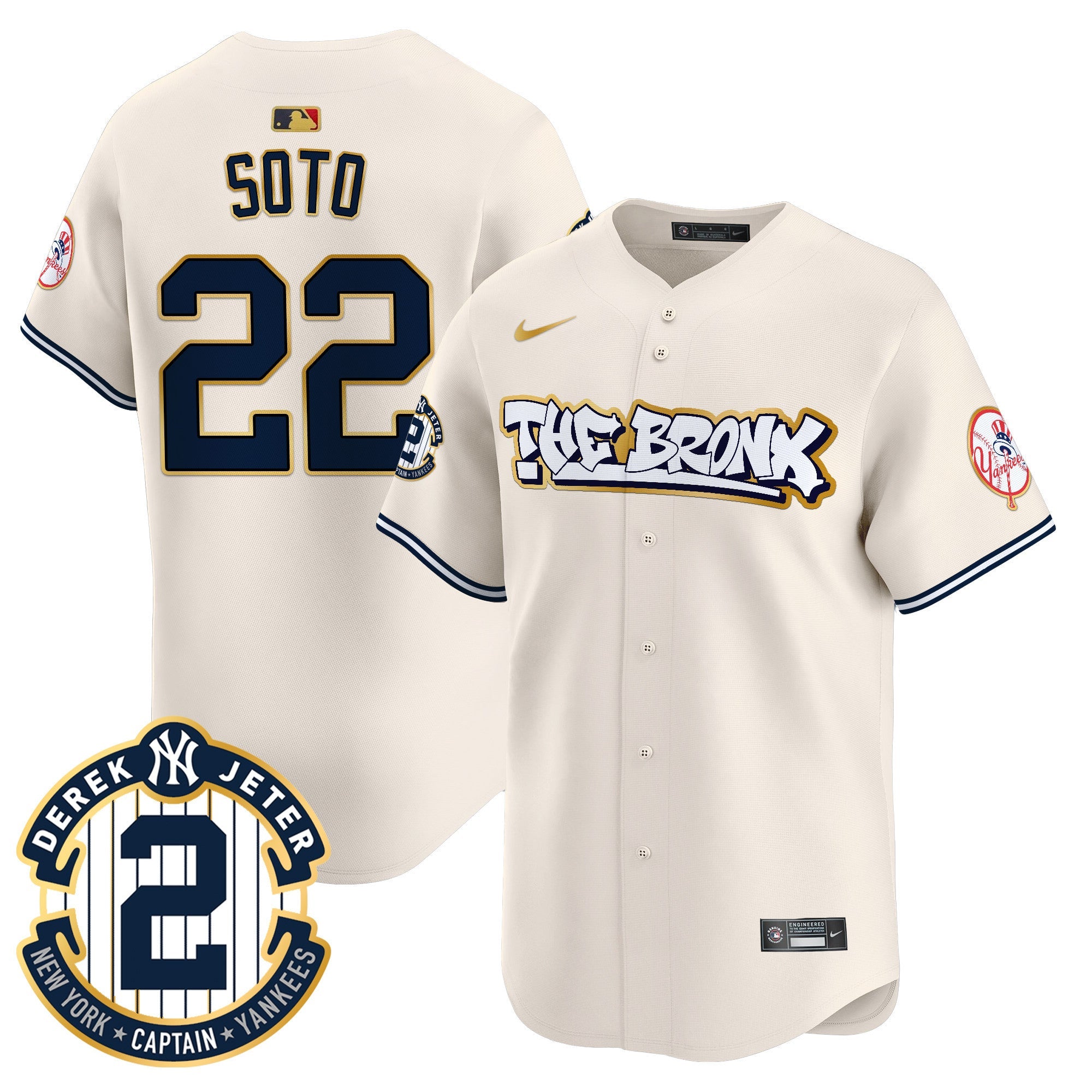 Men’s New York The Bronx Graffiti Gold Trim Vapor Premier Limited Jersey
