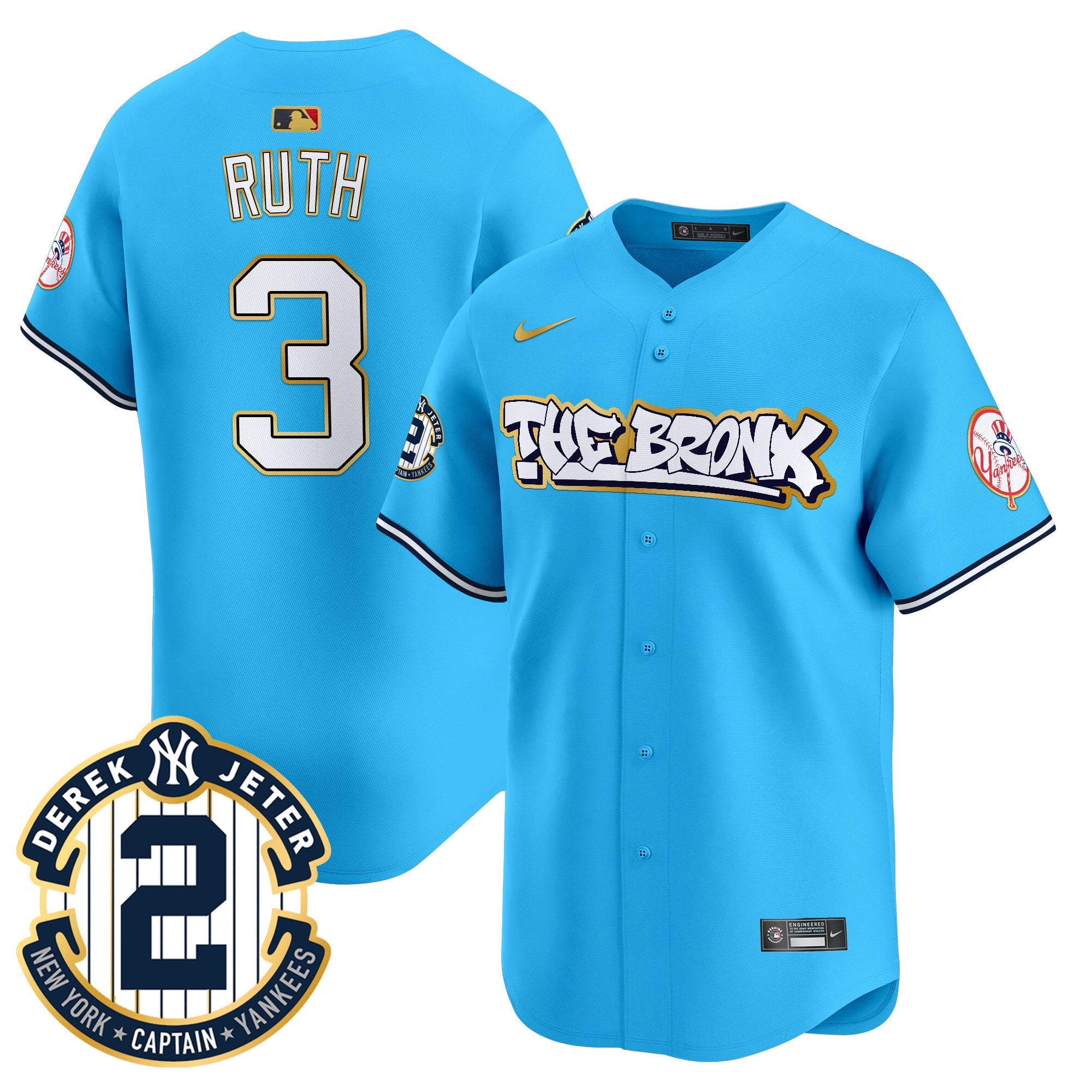 Men’s New York The Bronx Graffiti Gold Trim Vapor Premier Limited Jersey