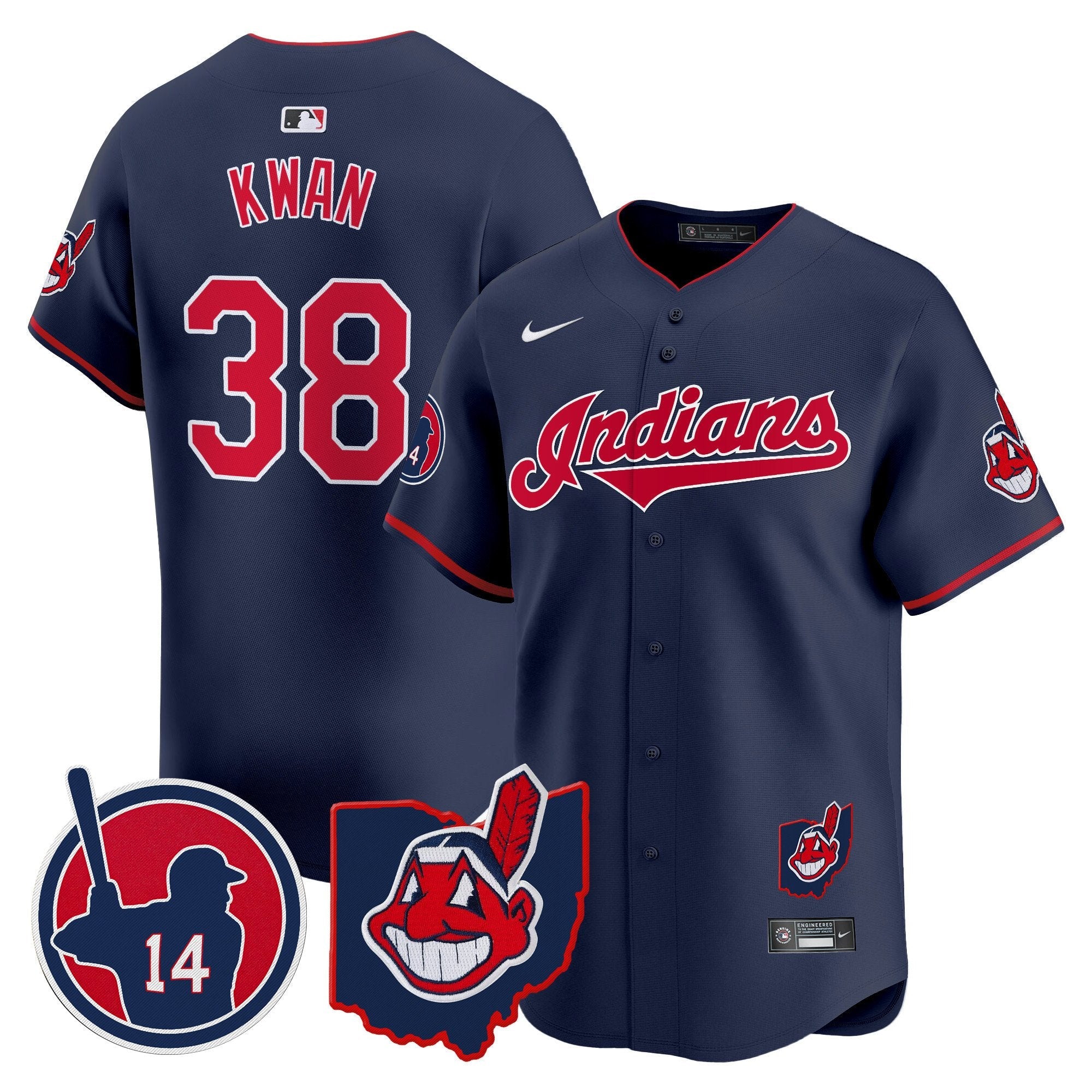 Men’s Cleveland Indians Larry Doby Patch Vapor Premier Limited Jersey