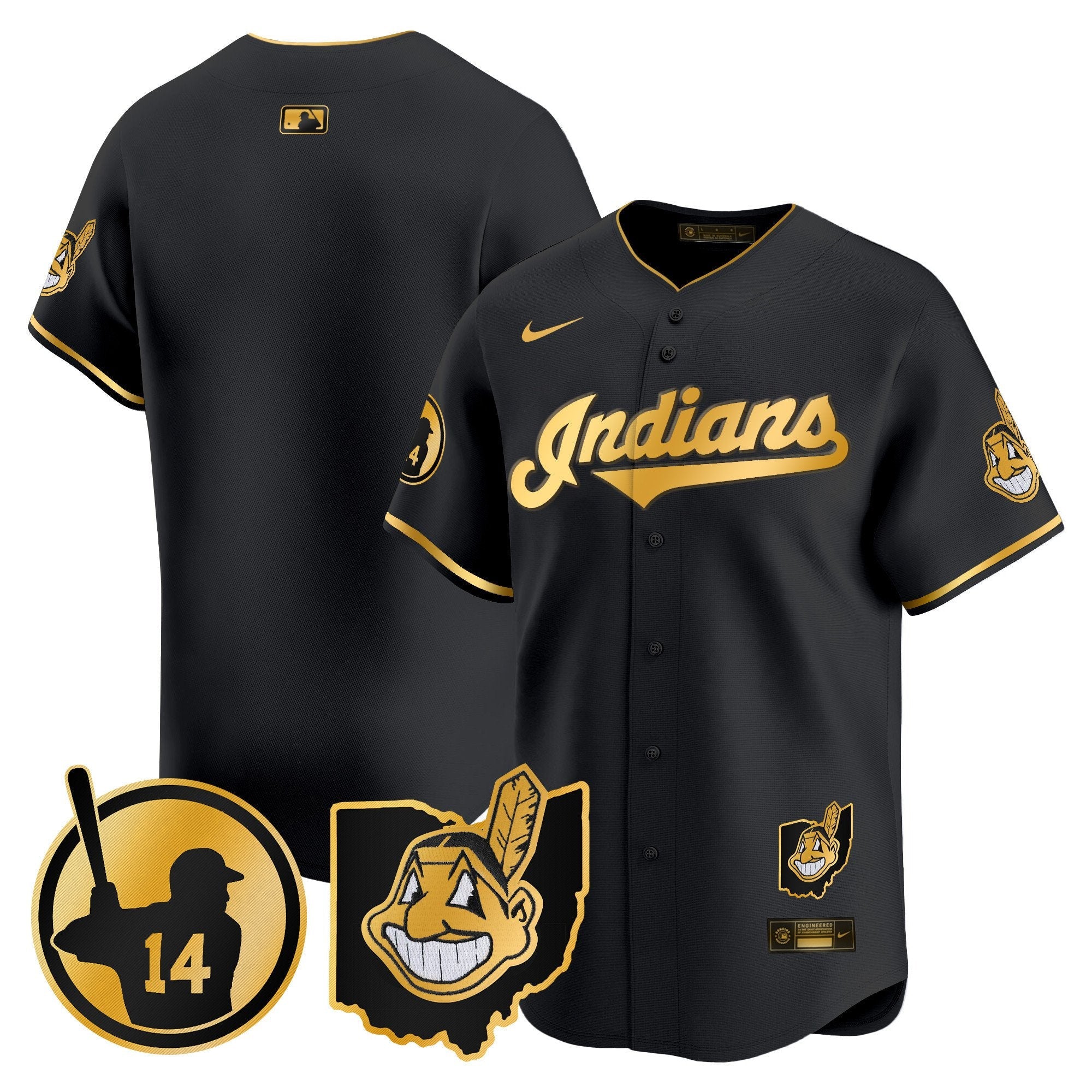 Men’s Cleveland Indians Larry Doby Patch Vapor Premier Limited Jersey