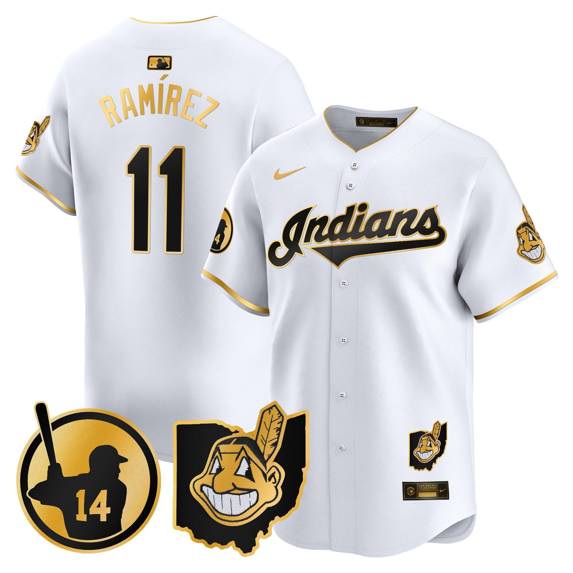 Men’s Cleveland Indians Larry Doby Patch Vapor Premier Limited Jersey