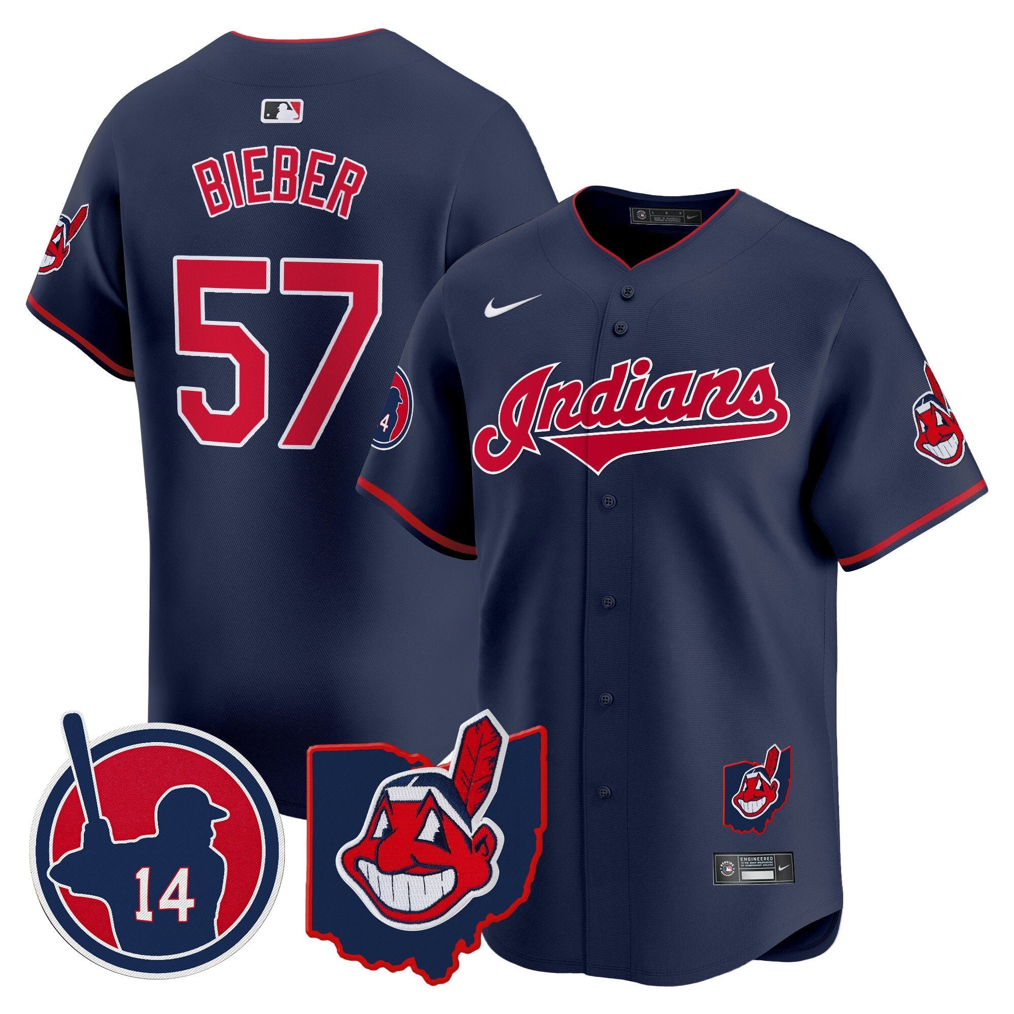 Men’s Cleveland Indians Larry Doby Patch Vapor Premier Limited Jersey