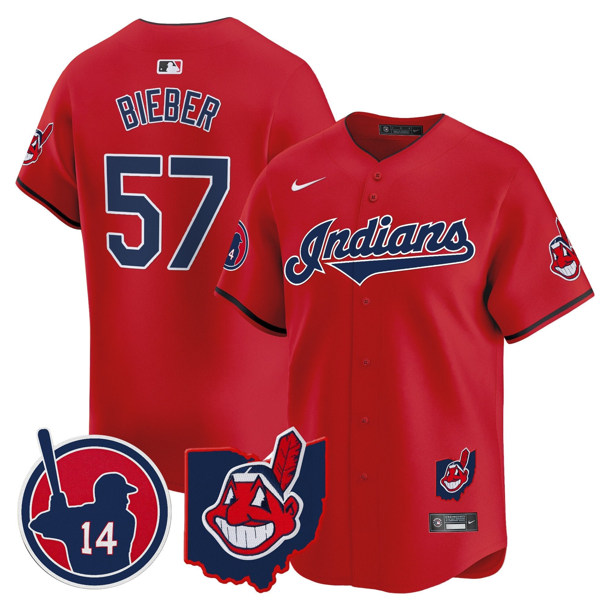 Men’s Cleveland Indians Larry Doby Patch Vapor Premier Limited Jersey