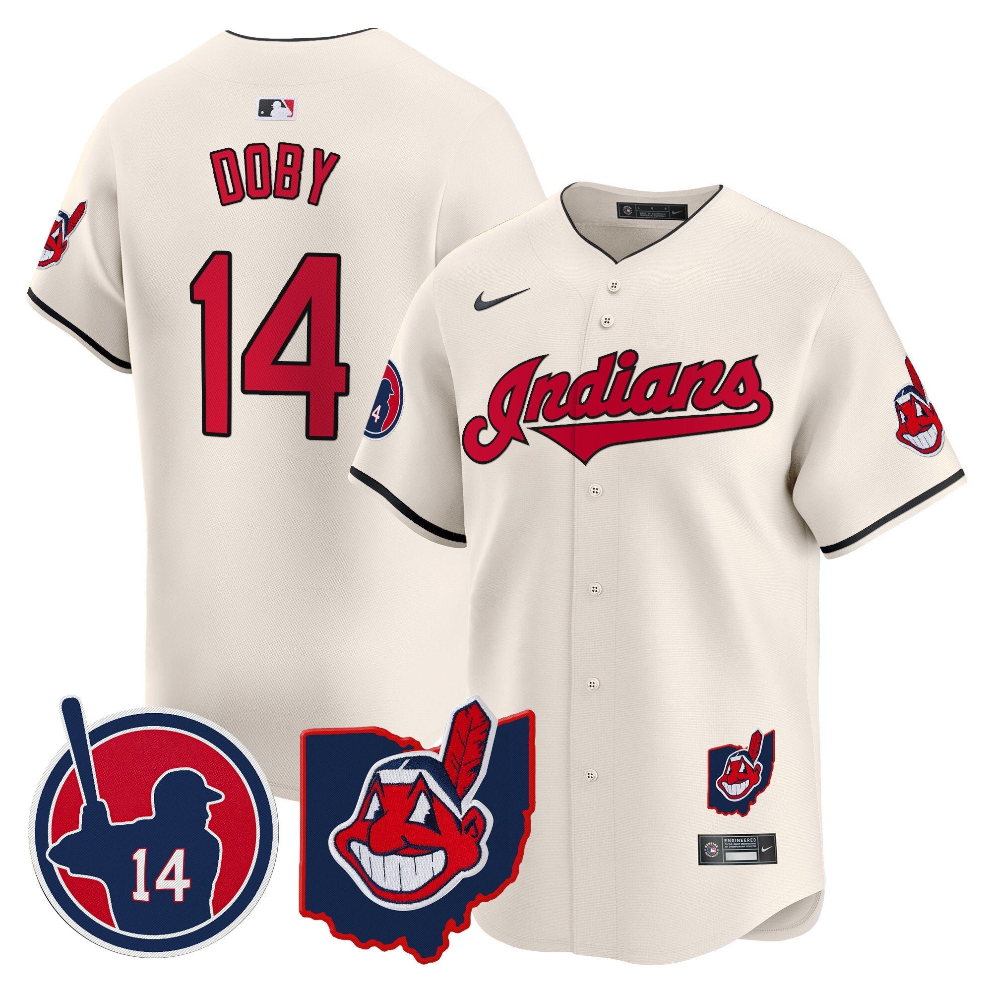 Men’s Cleveland Indians Larry Doby Patch Vapor Premier Limited Jersey