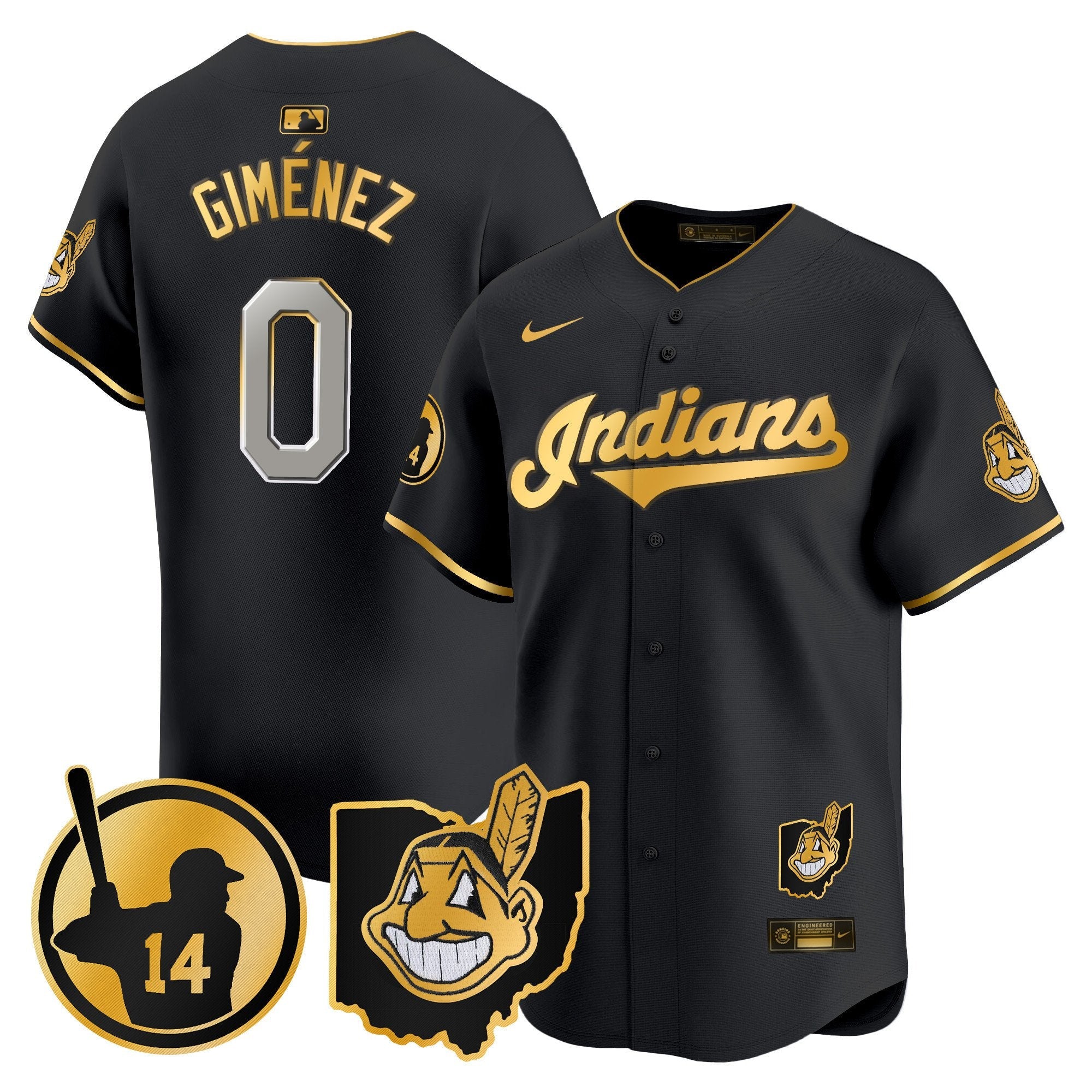 Men’s Cleveland Indians Larry Doby Patch Vapor Premier Limited Jersey