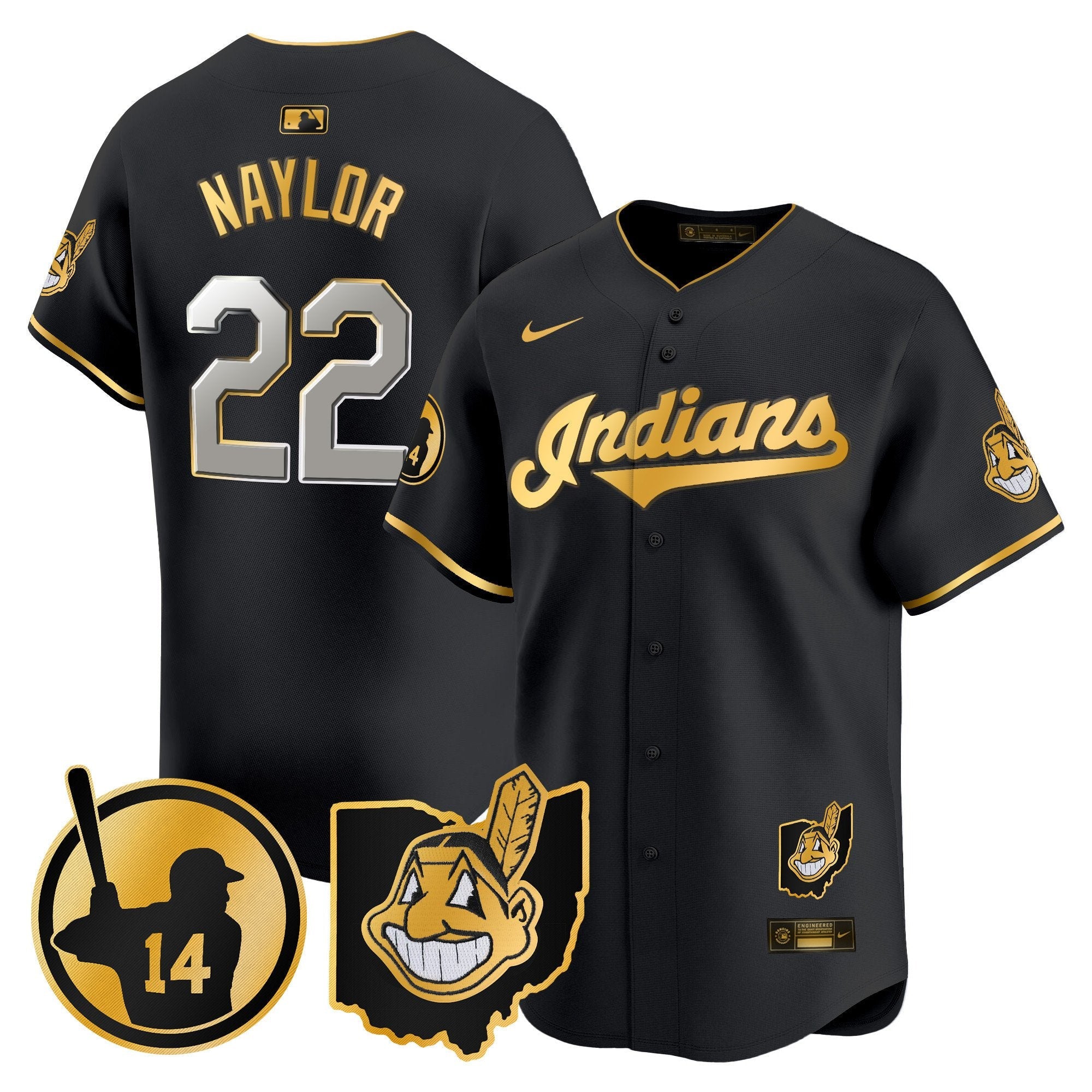 Men’s Cleveland Indians Larry Doby Patch Vapor Premier Limited Jersey