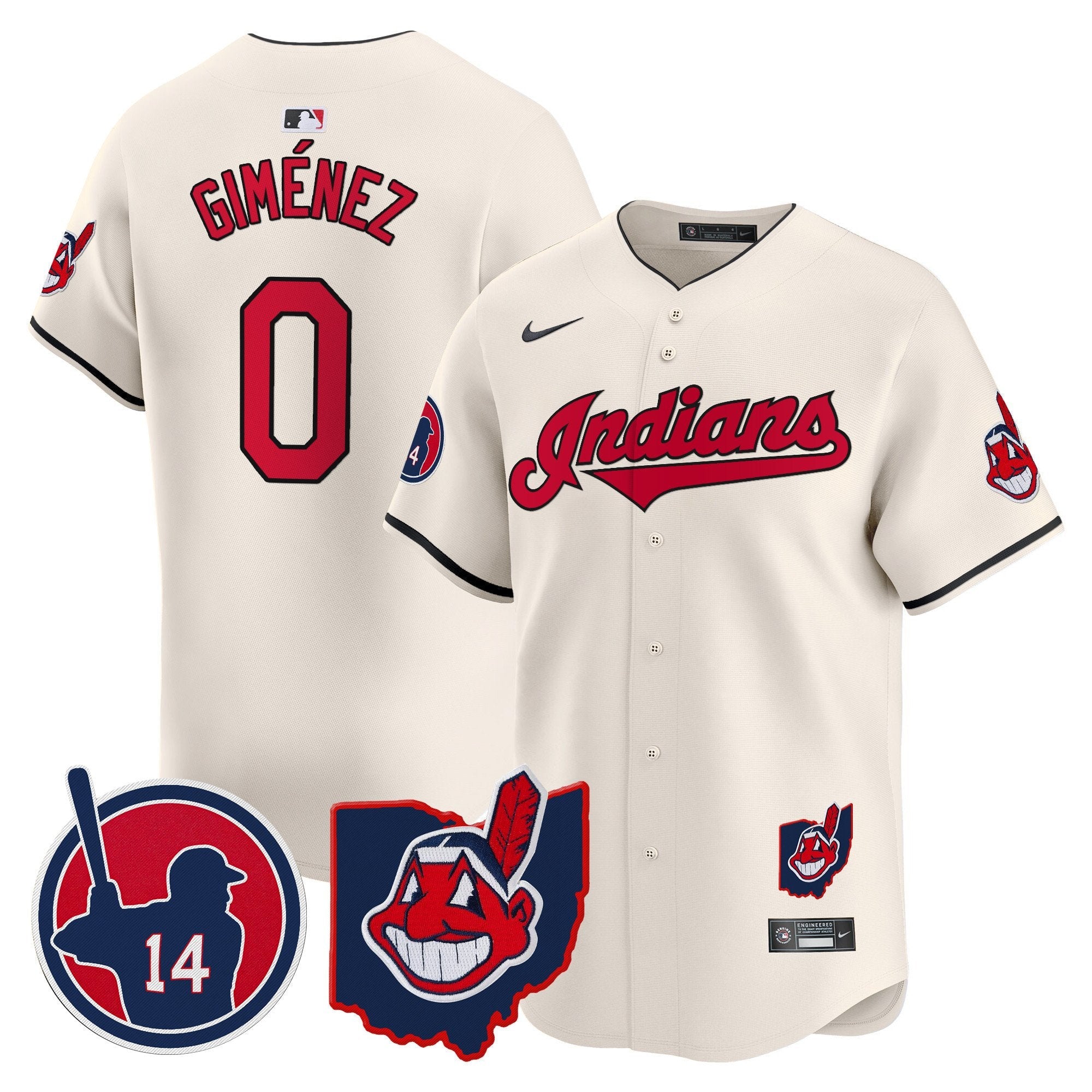Men’s Cleveland Indians Larry Doby Patch Vapor Premier Limited Jersey