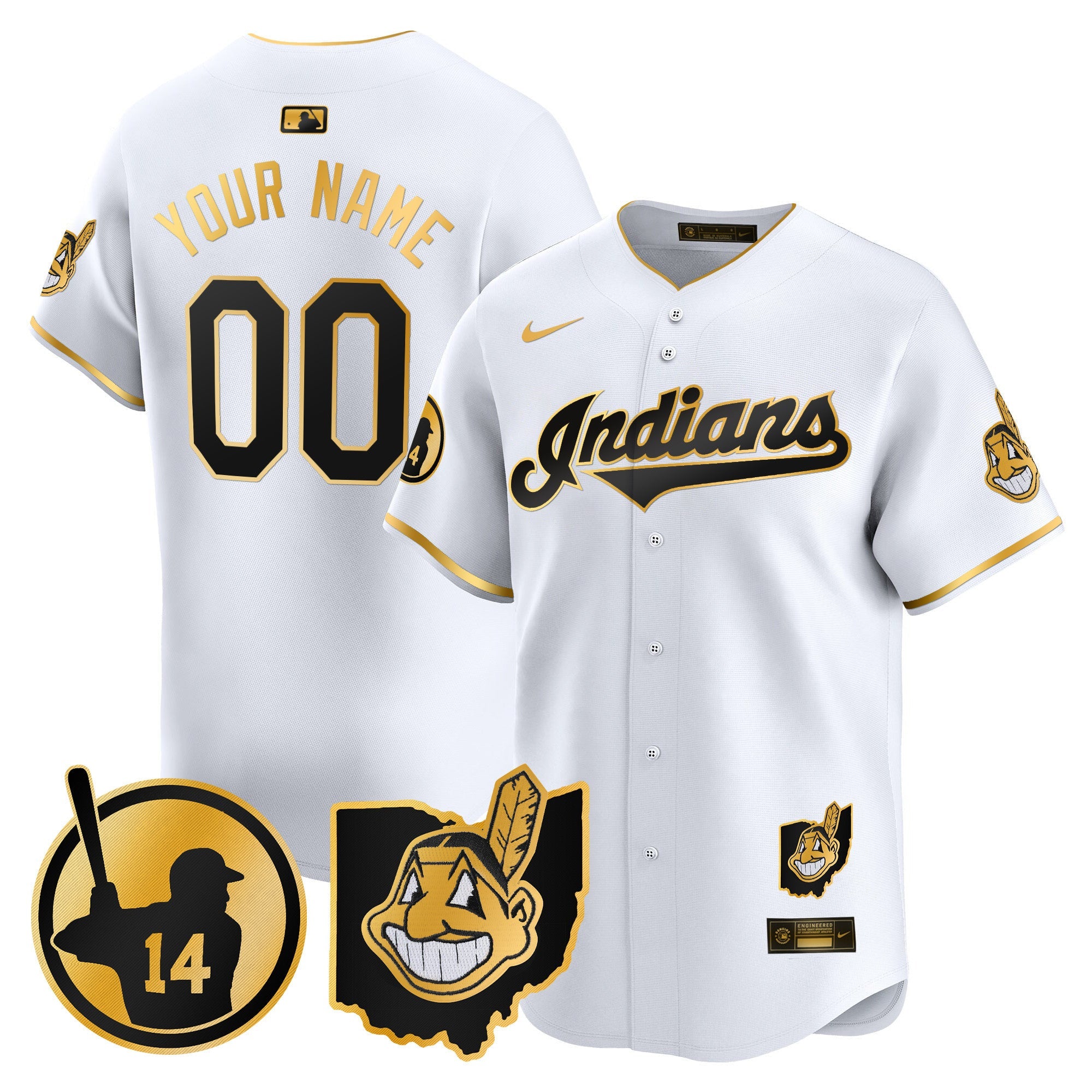 Cleveland Indians Larry Doby Patch Vapor Premier Limited Custom Jersey