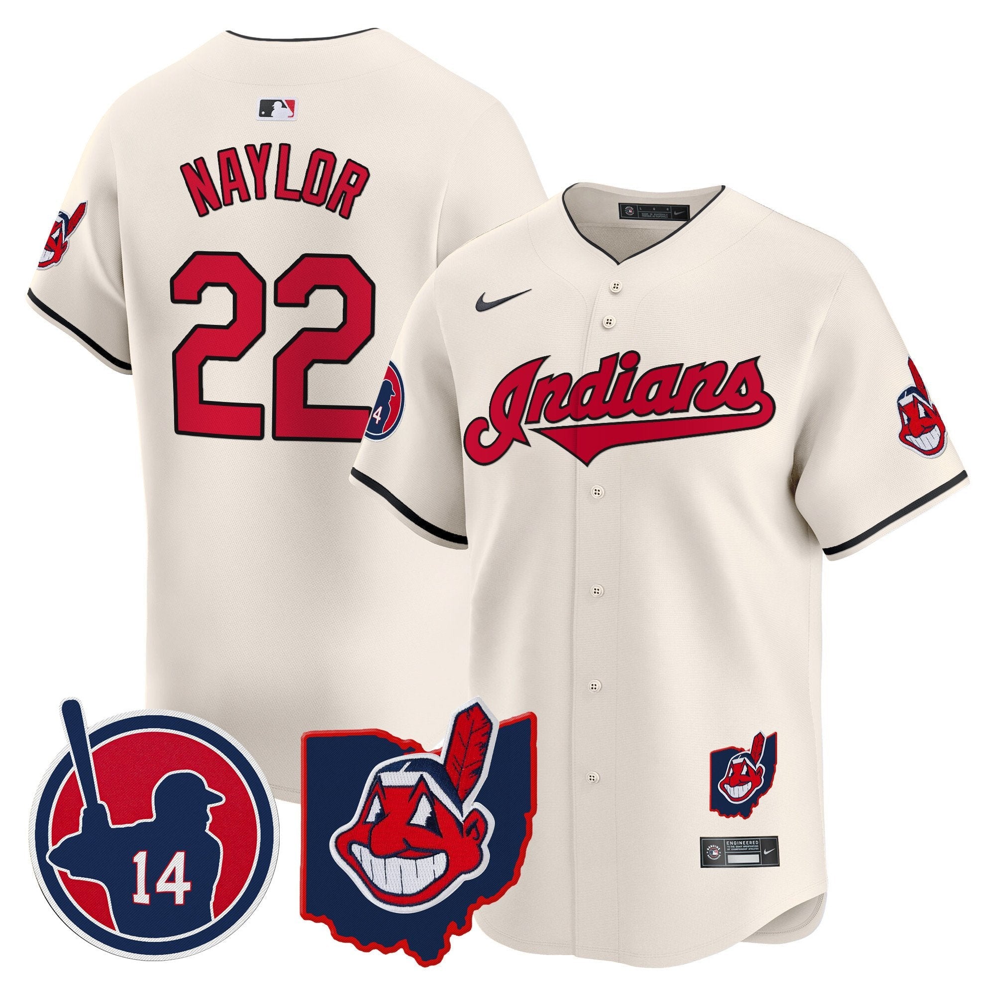 Men’s Cleveland Indians Larry Doby Patch Vapor Premier Limited Jersey