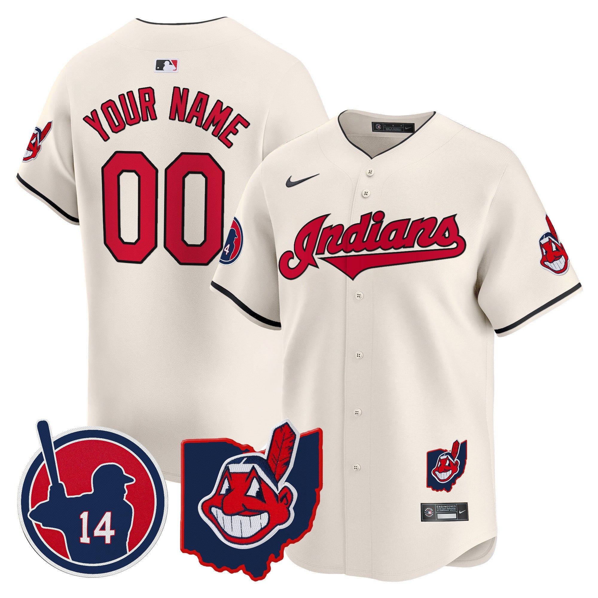 Cleveland Indians Larry Doby Patch Vapor Premier Limited Custom Jersey
