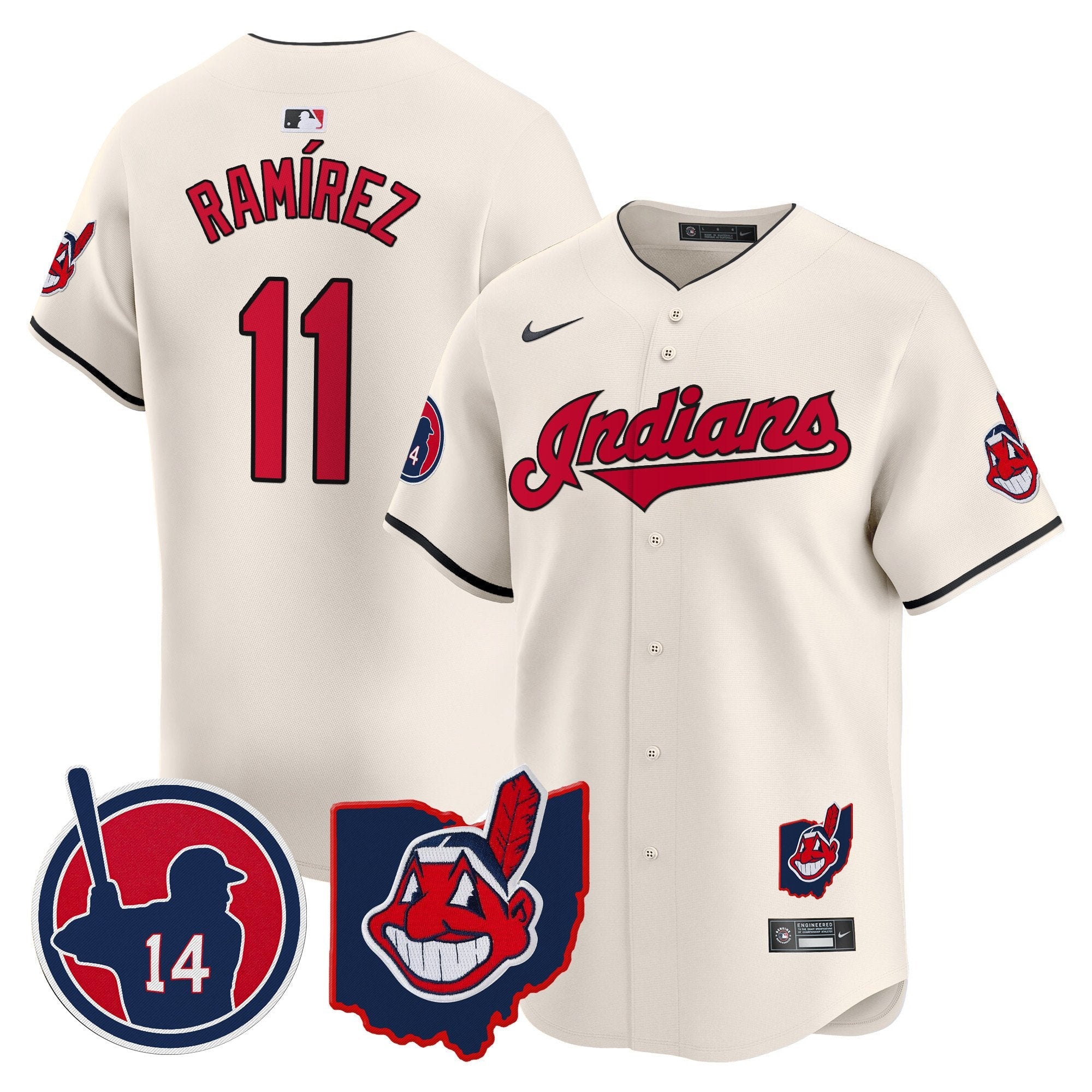 Men’s Cleveland Indians Larry Doby Patch Vapor Premier Limited Jersey