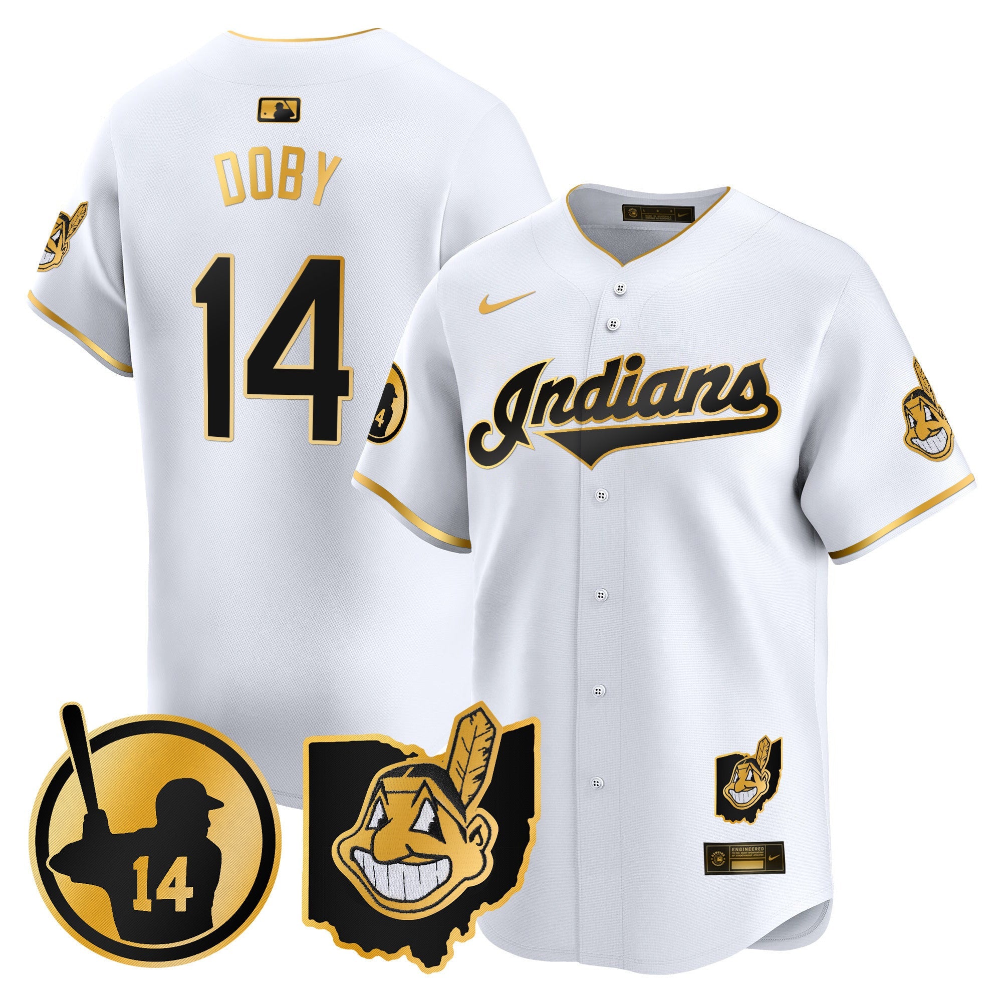 Men’s Cleveland Indians Larry Doby Patch Vapor Premier Limited Jersey