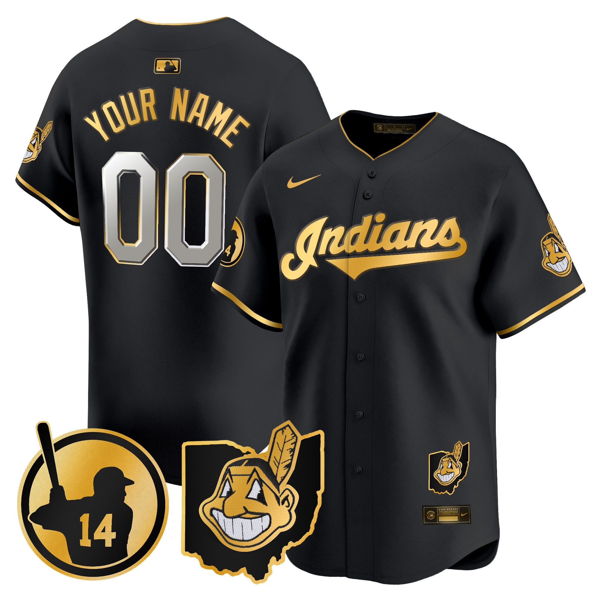 Cleveland Indians Larry Doby Patch Vapor Premier Limited Custom Jersey