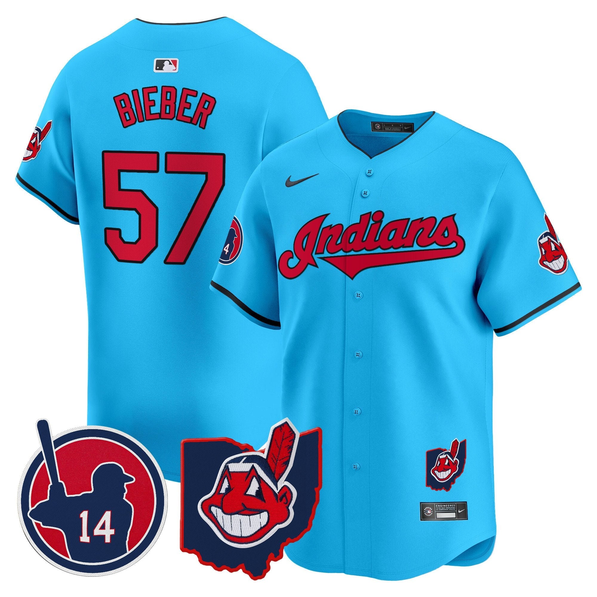 Men’s Cleveland Indians Larry Doby Patch Vapor Premier Limited Jersey