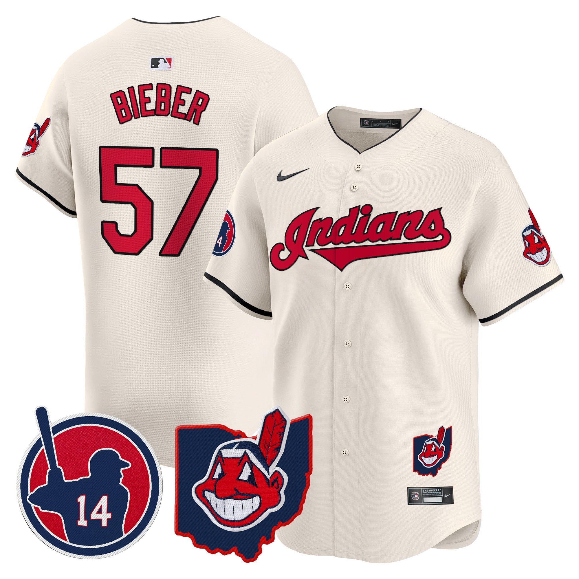Men’s Cleveland Indians Larry Doby Patch Vapor Premier Limited Jersey