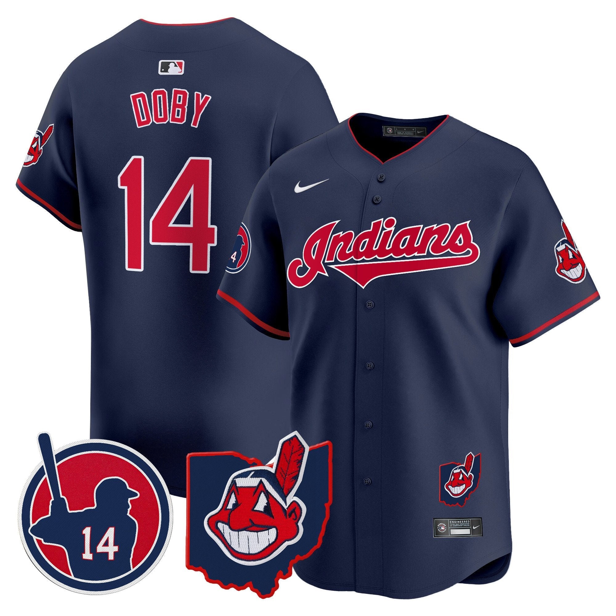 Men’s Cleveland Indians Larry Doby Patch Vapor Premier Limited Jersey