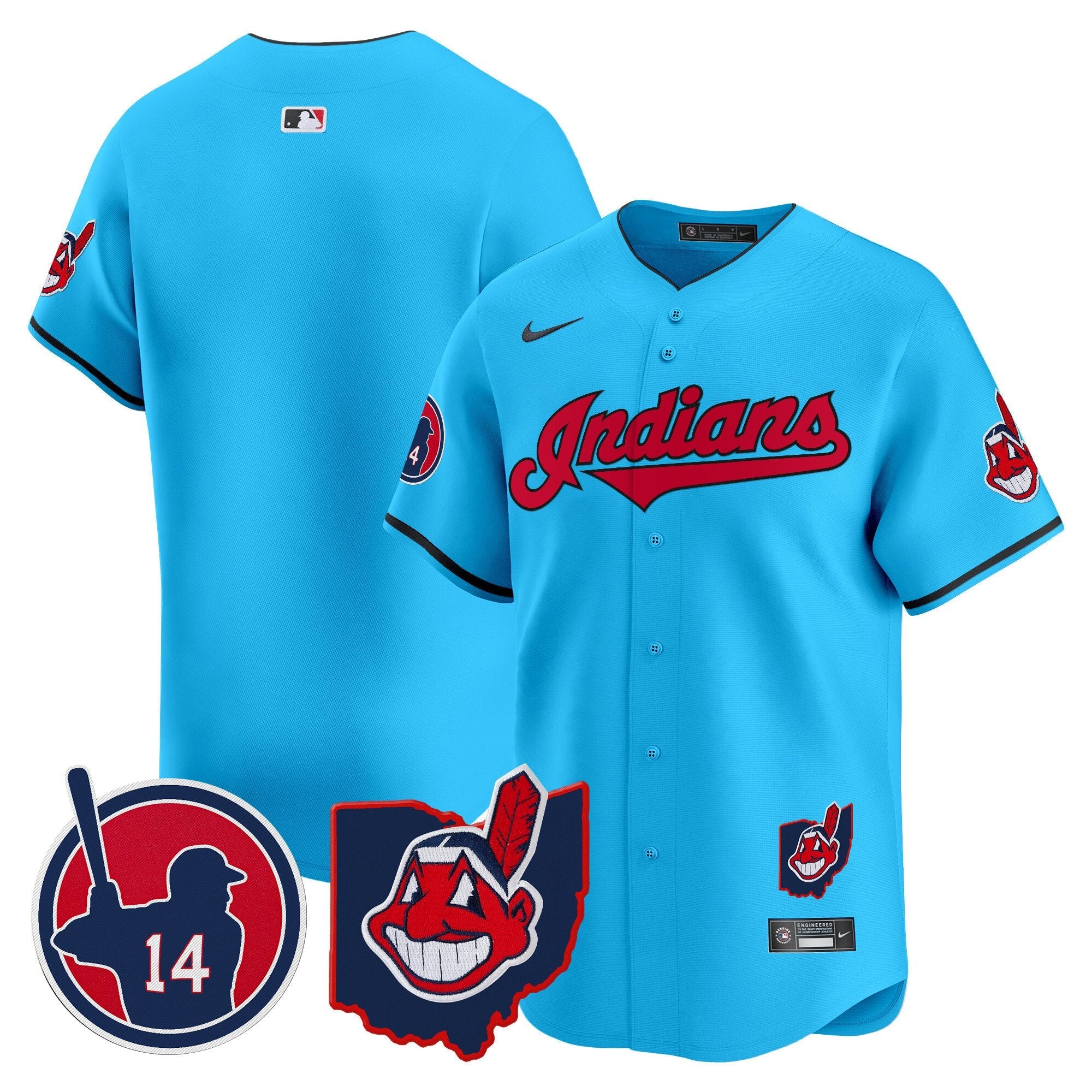 Men’s Cleveland Indians Larry Doby Patch Vapor Premier Limited Jersey