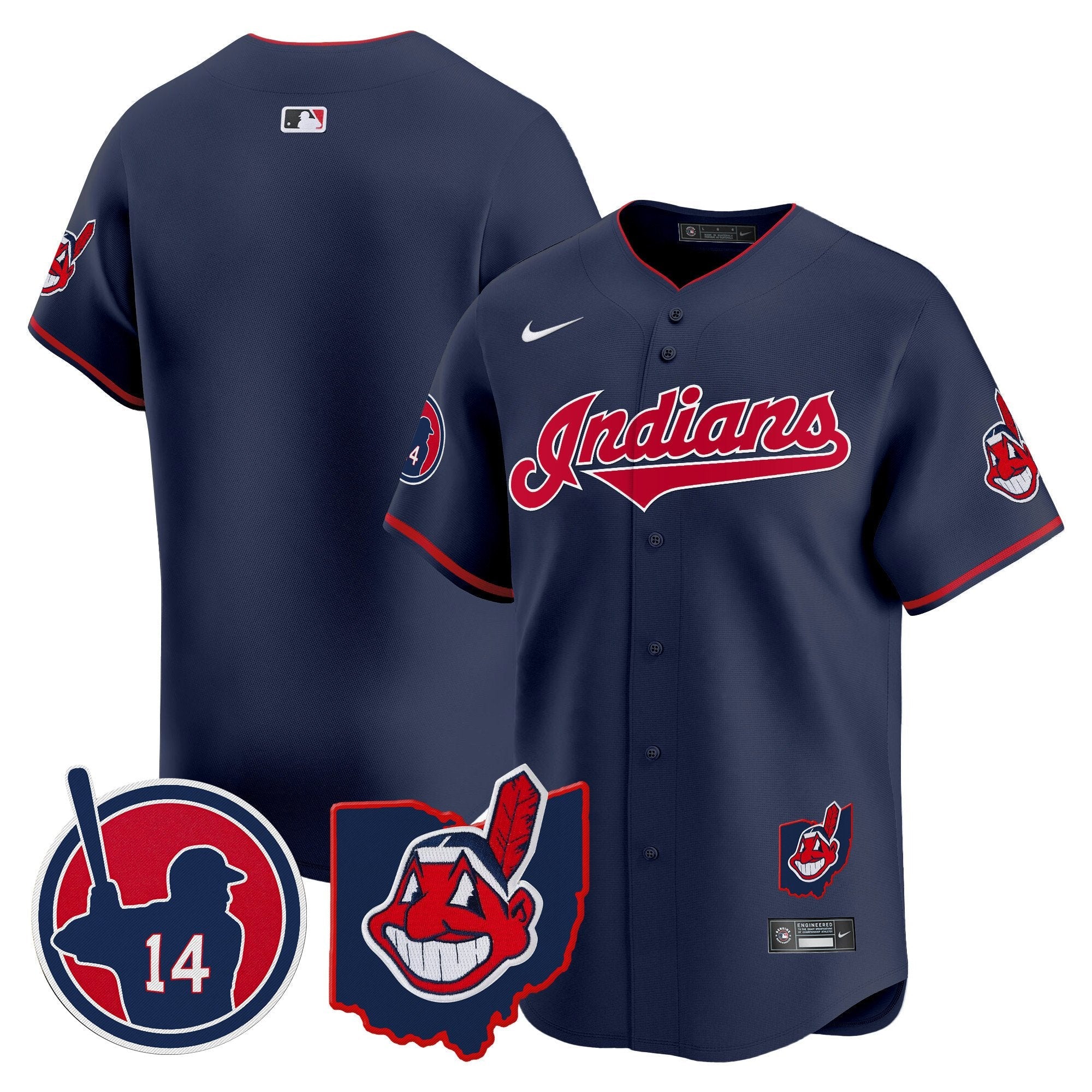 Men’s Cleveland Indians Larry Doby Patch Vapor Premier Limited Jersey