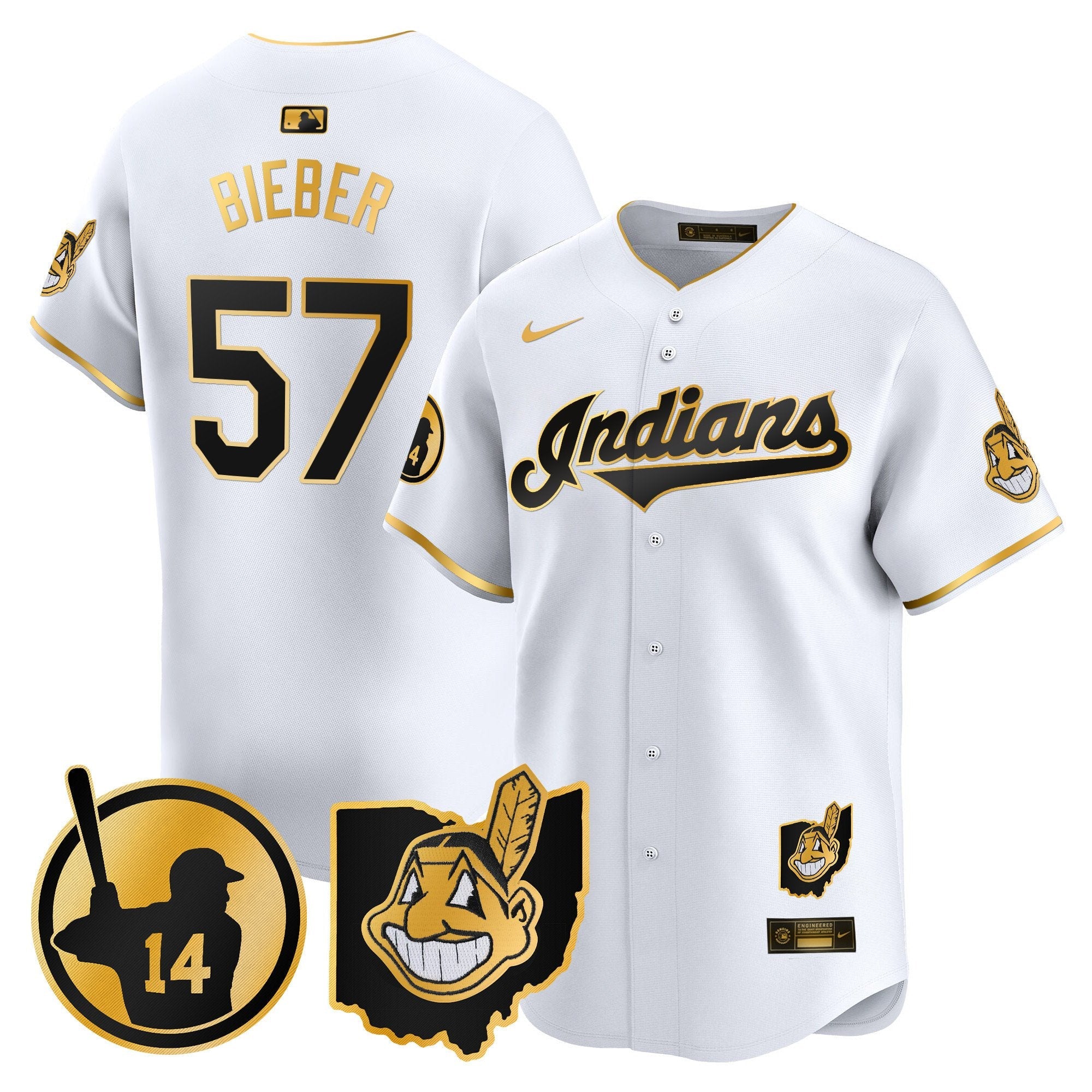 Men’s Cleveland Indians Larry Doby Patch Vapor Premier Limited Jersey