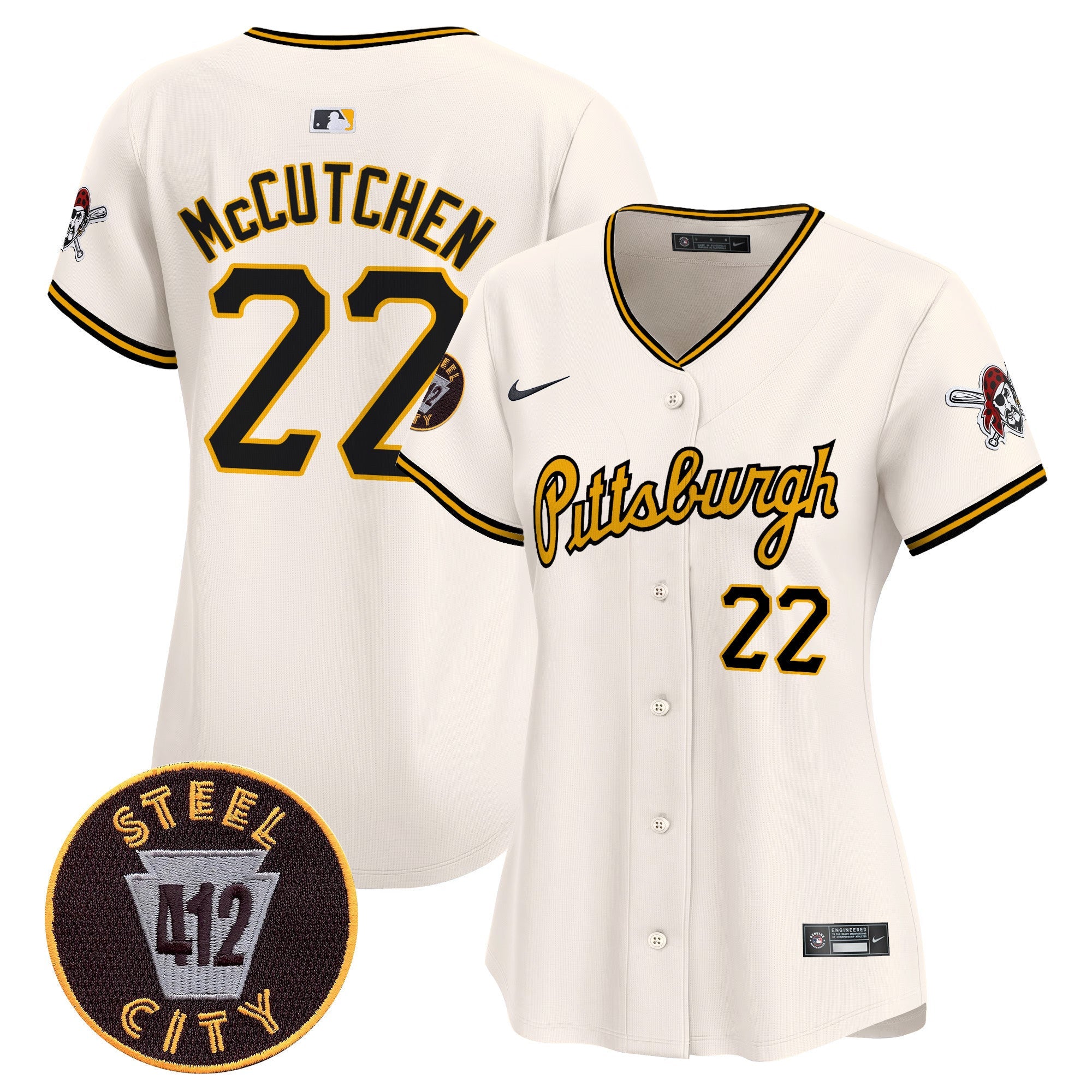 Women’s Pittsburgh 412 Patch Vapor Premier Limited Jersey V4