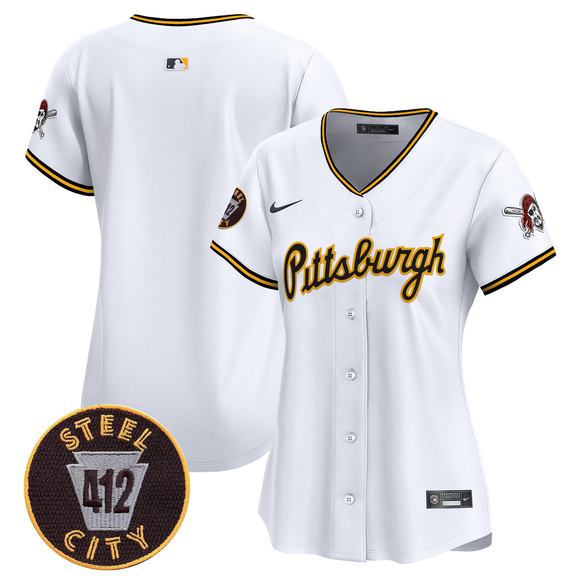 Women’s Pittsburgh 412 Patch Vapor Premier Limited Jersey V4