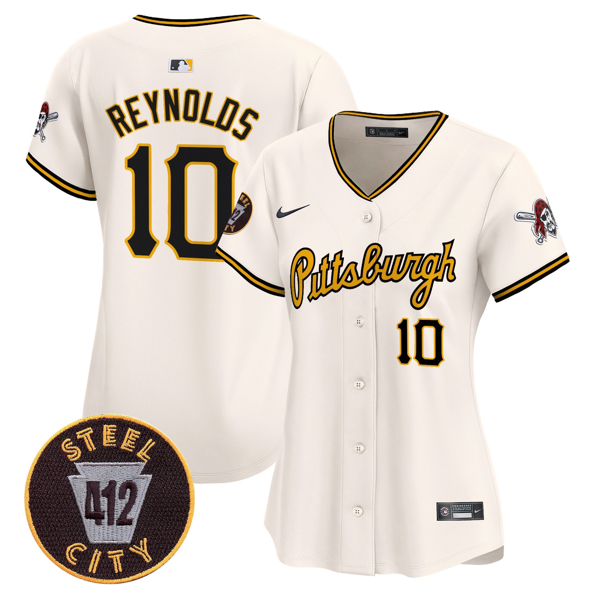 Women’s Pittsburgh 412 Patch Vapor Premier Limited Jersey V4