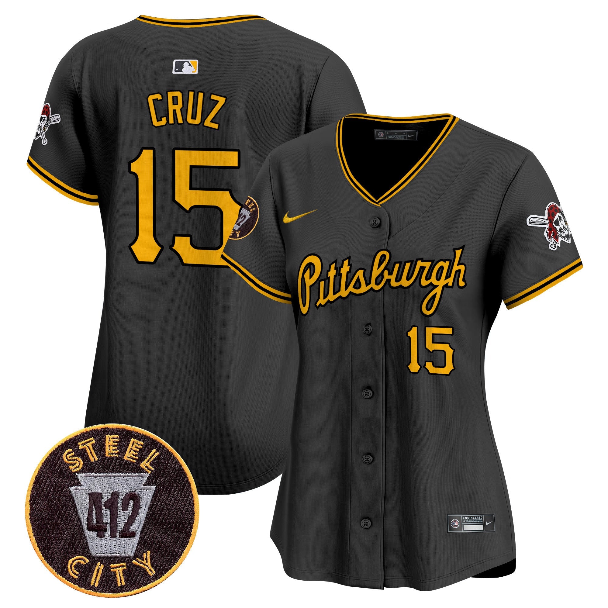 Women’s Pittsburgh 412 Patch Vapor Premier Limited Jersey V4