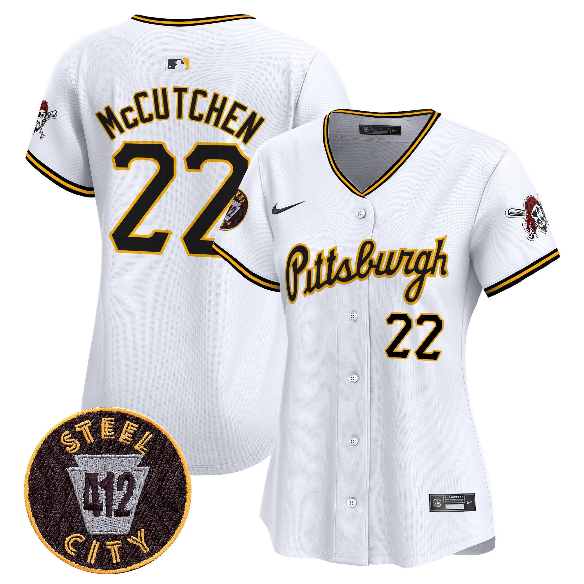 Women’s Pittsburgh 412 Patch Vapor Premier Limited Jersey V4