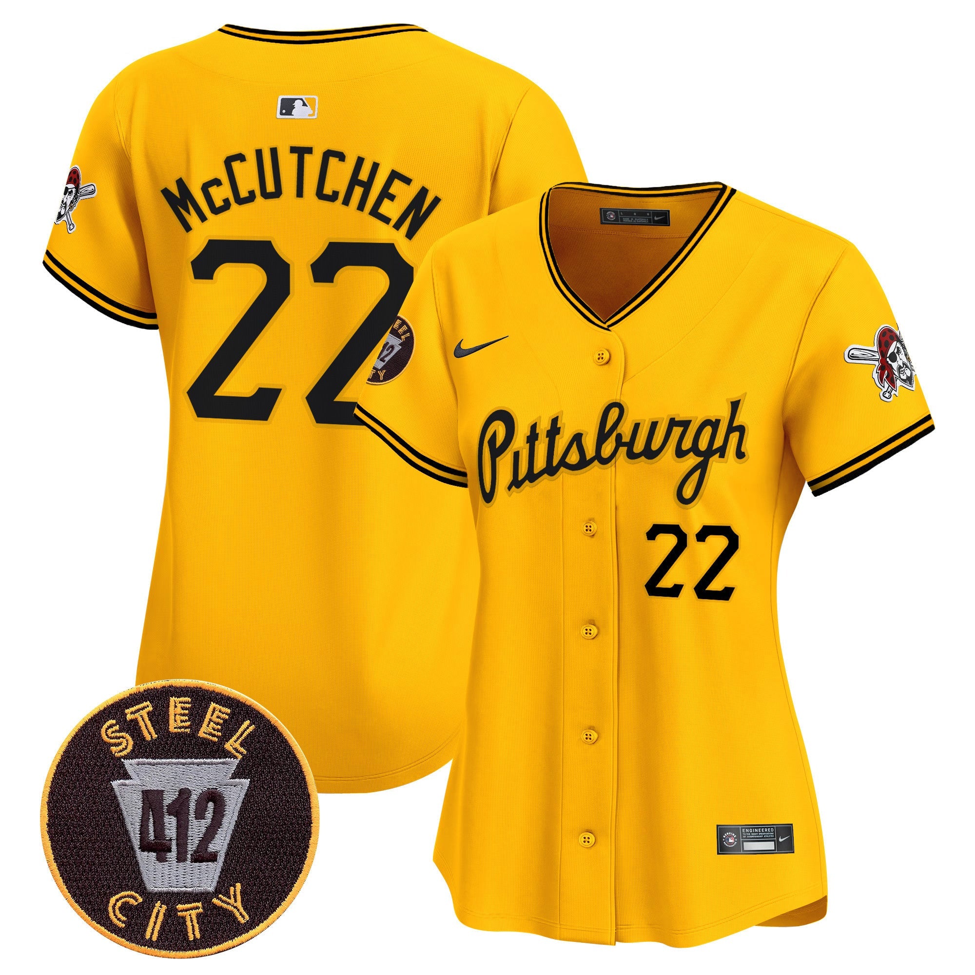 Women’s Pittsburgh 412 Patch Vapor Premier Limited Jersey V4