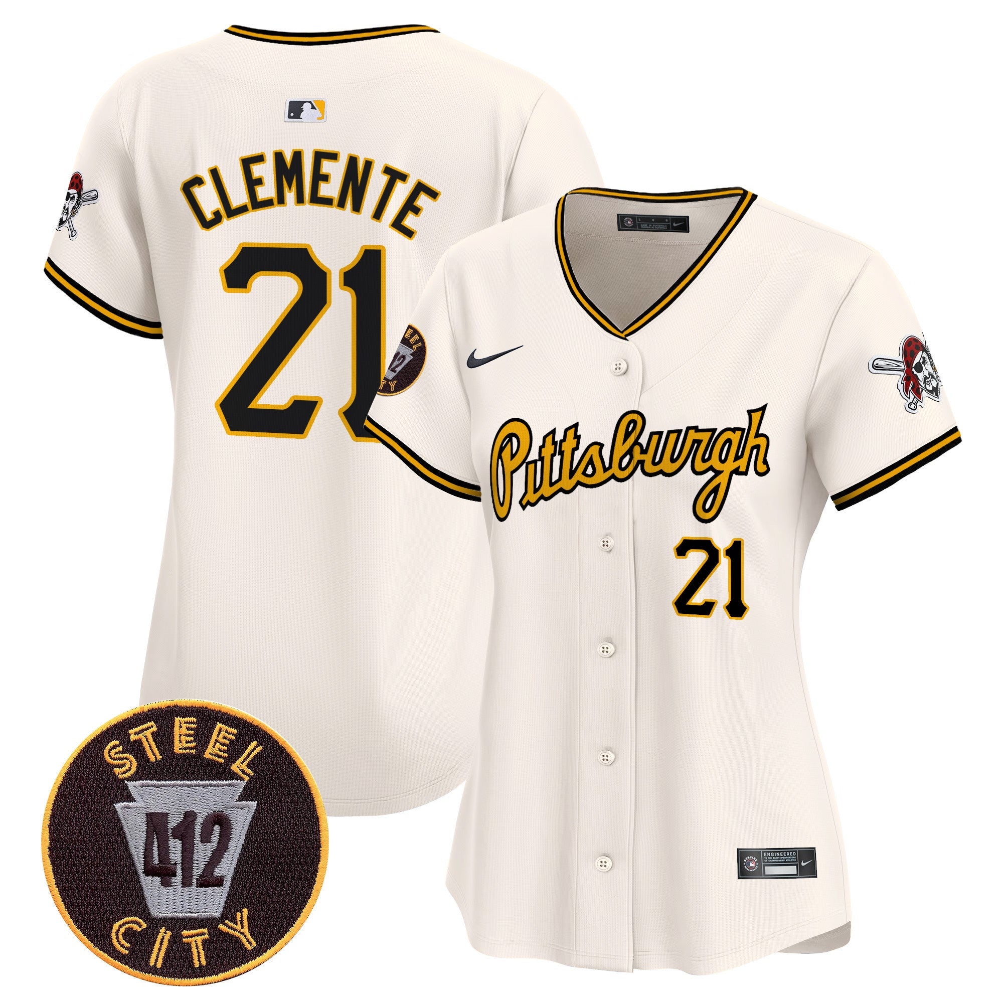 Women’s Pittsburgh 412 Patch Vapor Premier Limited Jersey V4