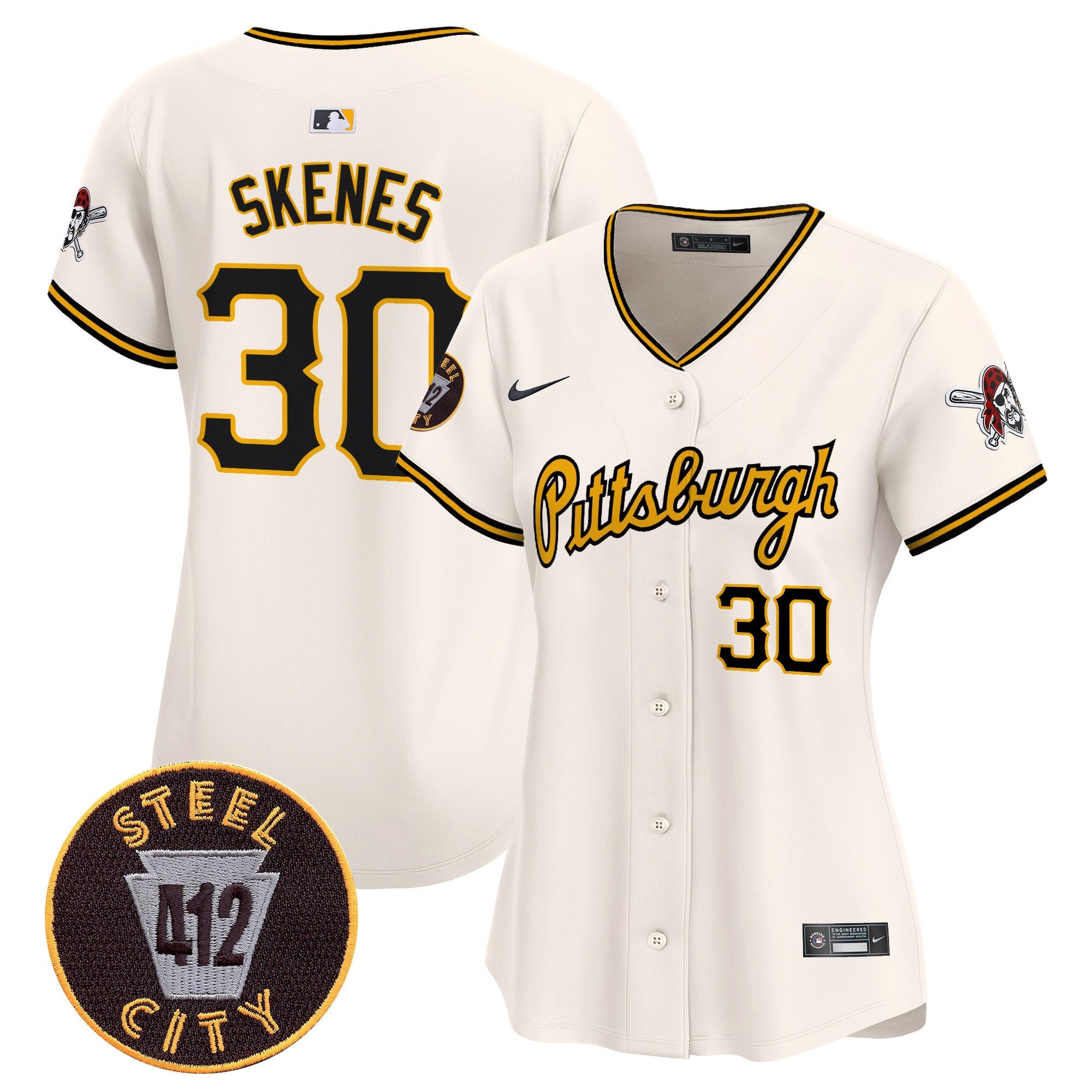 Women’s Pittsburgh 412 Patch Vapor Premier Limited Jersey V4