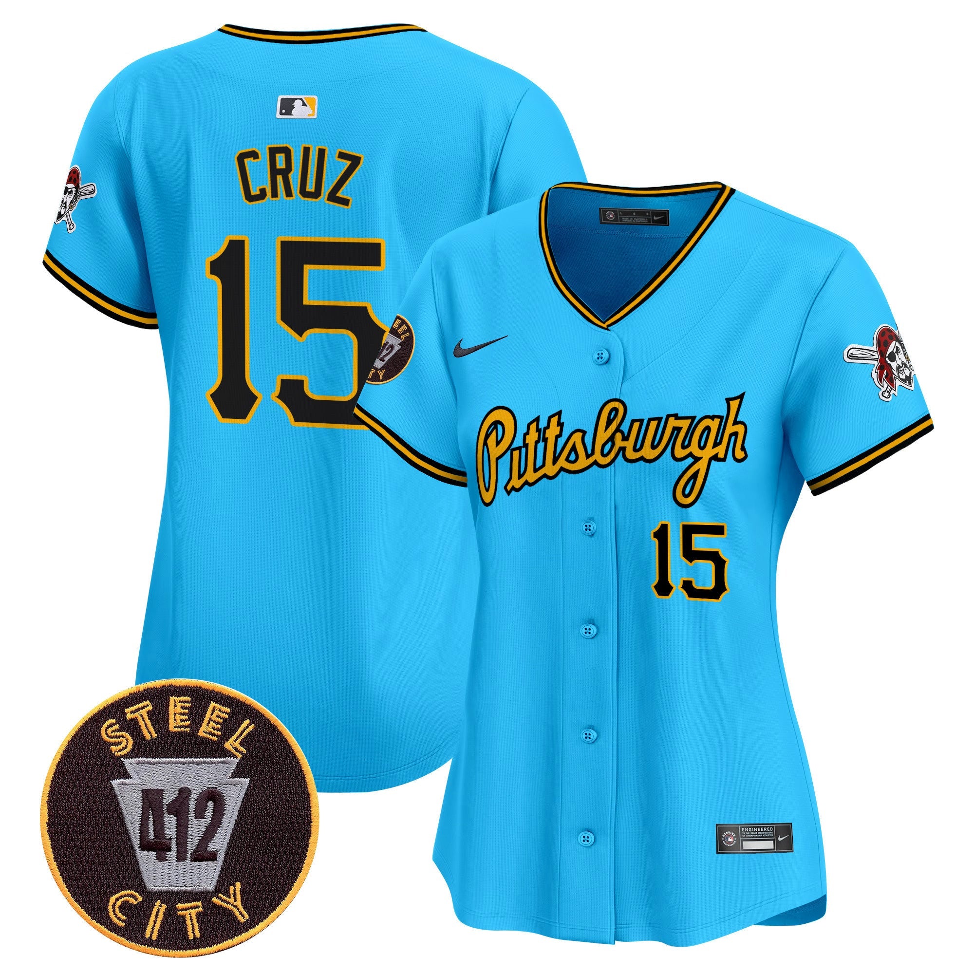 Women’s Pittsburgh 412 Patch Vapor Premier Limited Jersey V4