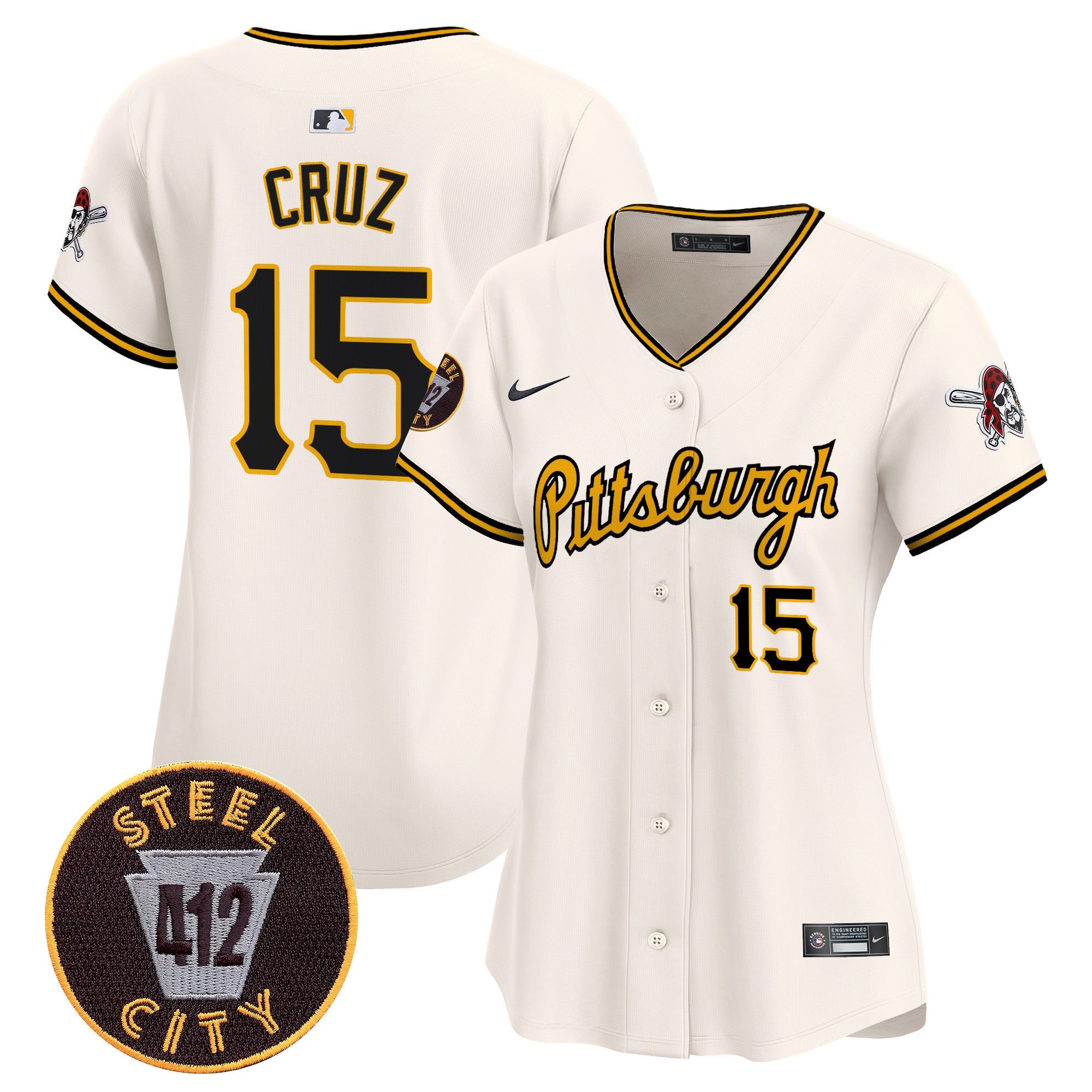 Women’s Pittsburgh 412 Patch Vapor Premier Limited Jersey V4