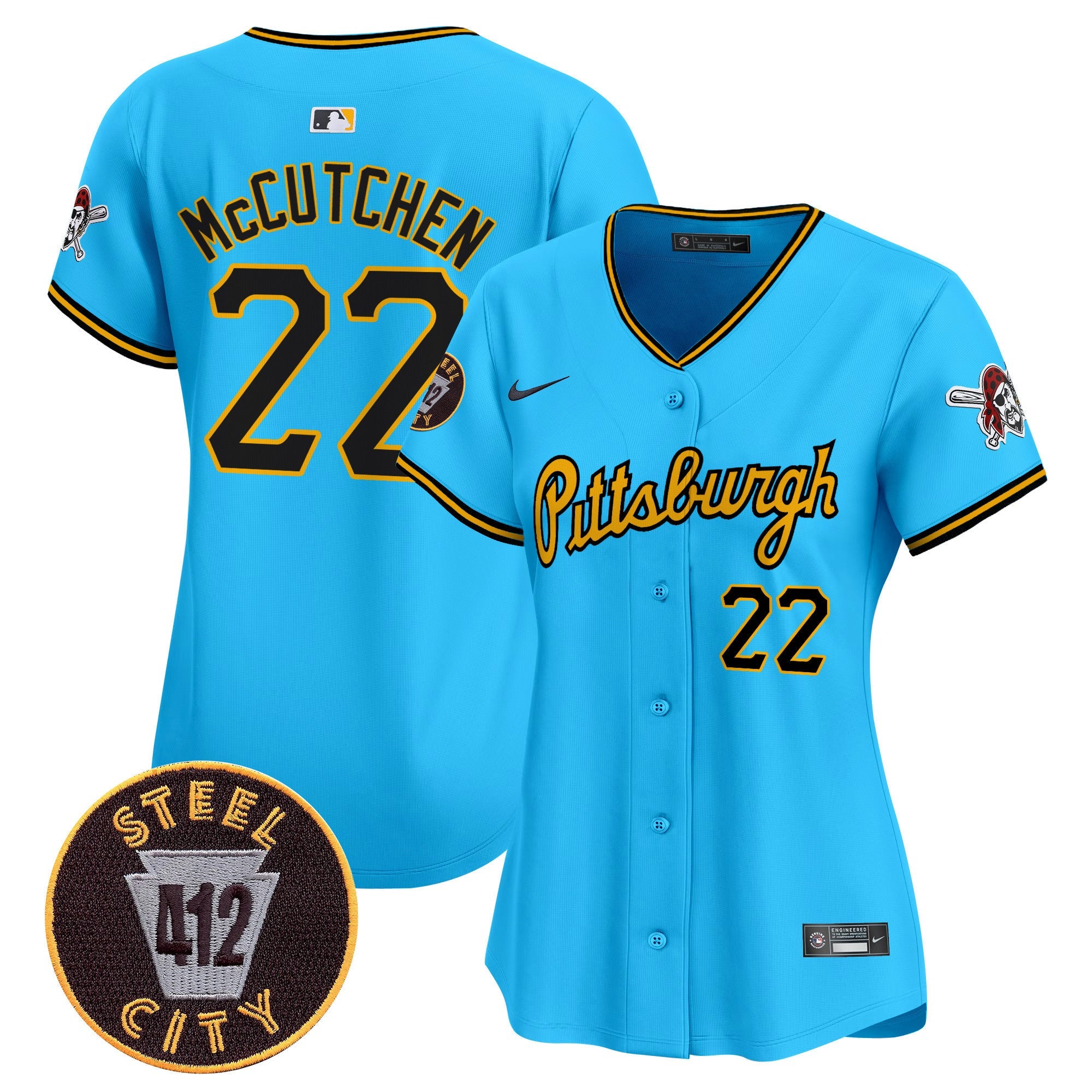 Women’s Pittsburgh 412 Patch Vapor Premier Limited Jersey V4