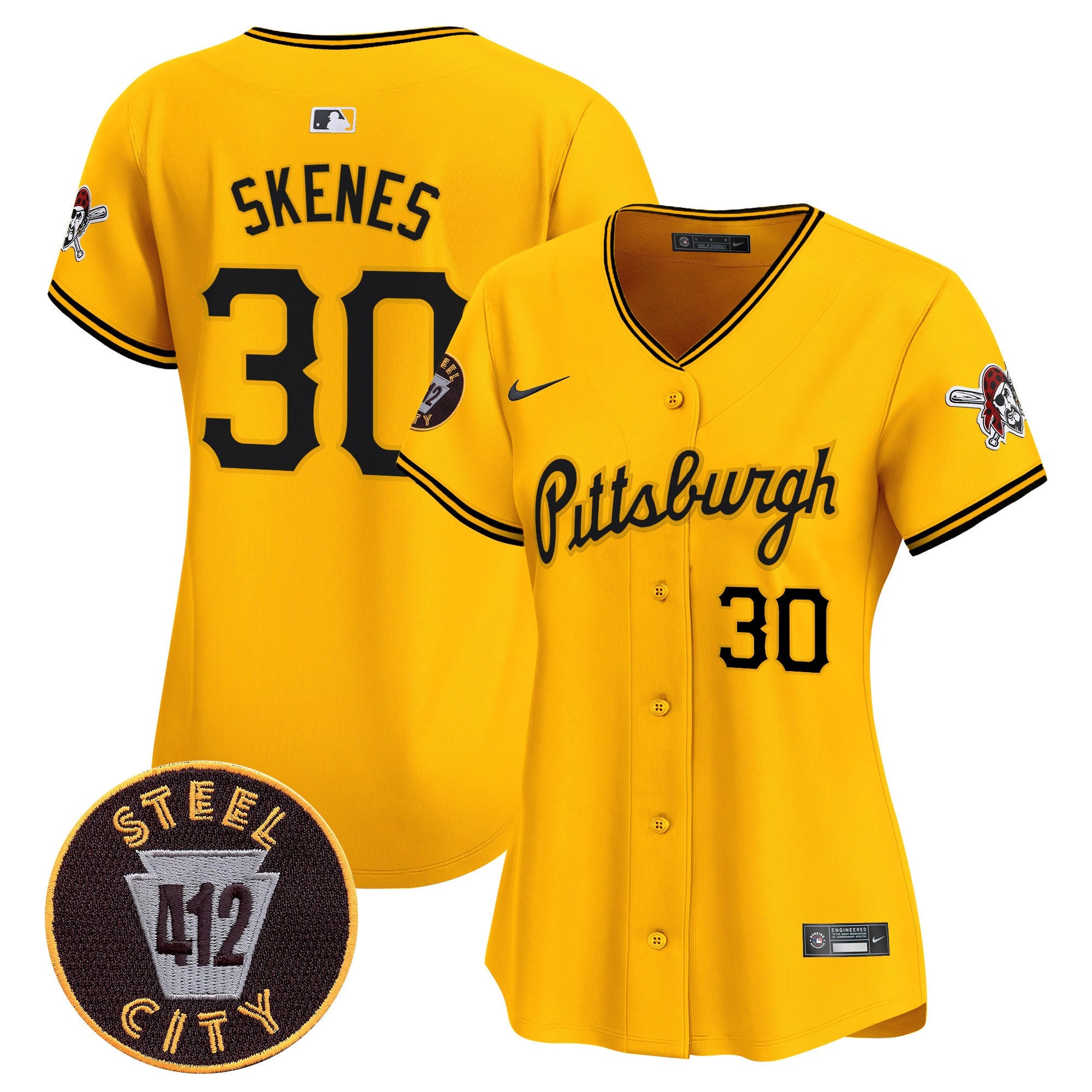Women’s Pittsburgh 412 Patch Vapor Premier Limited Jersey V4