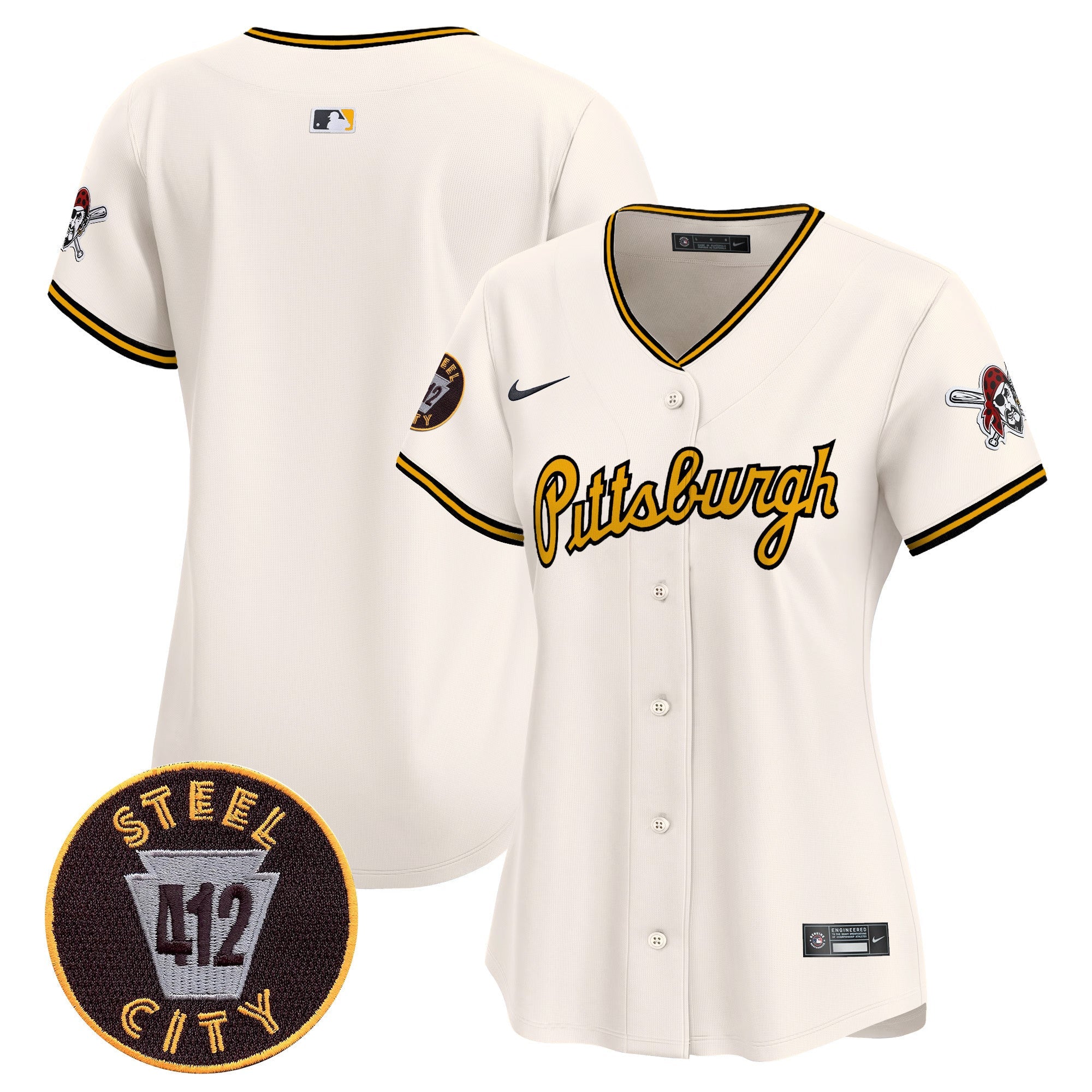 Women’s Pittsburgh 412 Patch Vapor Premier Limited Jersey V4