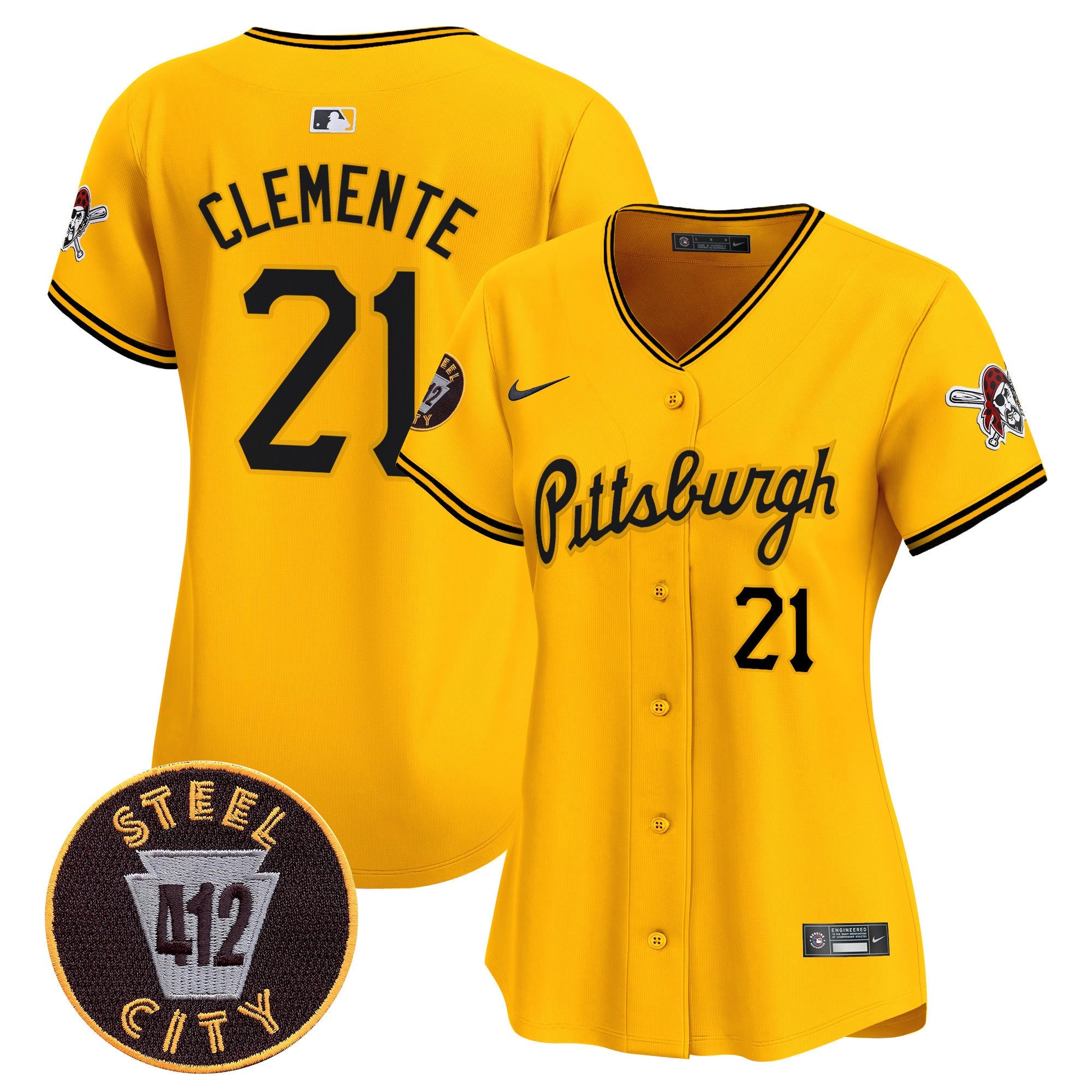 Women’s Pittsburgh 412 Patch Vapor Premier Limited Jersey V4